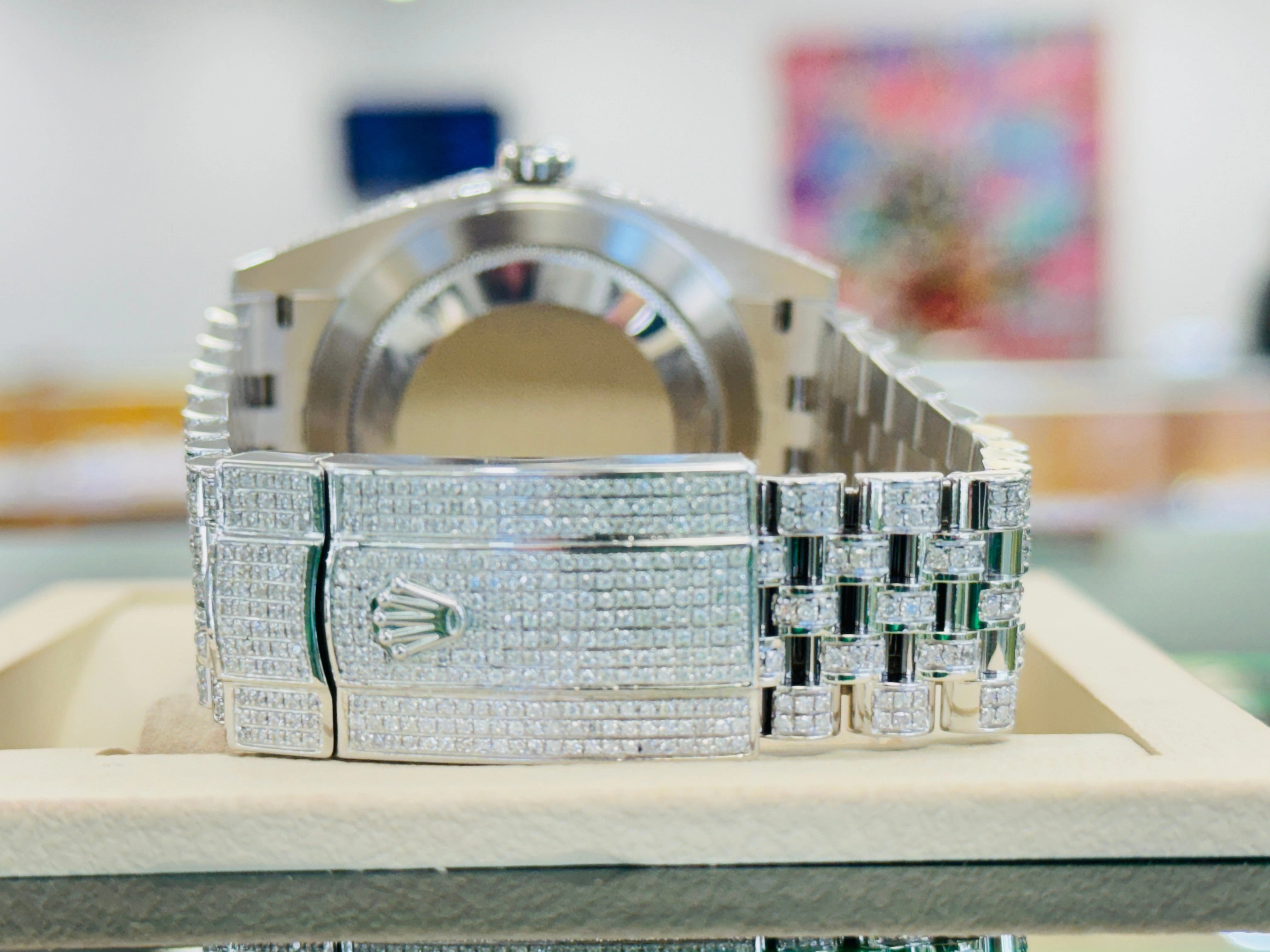 Rolex Datejust 41 126300 Full Custom Diamond Pave Set Box and Papers UNWORN