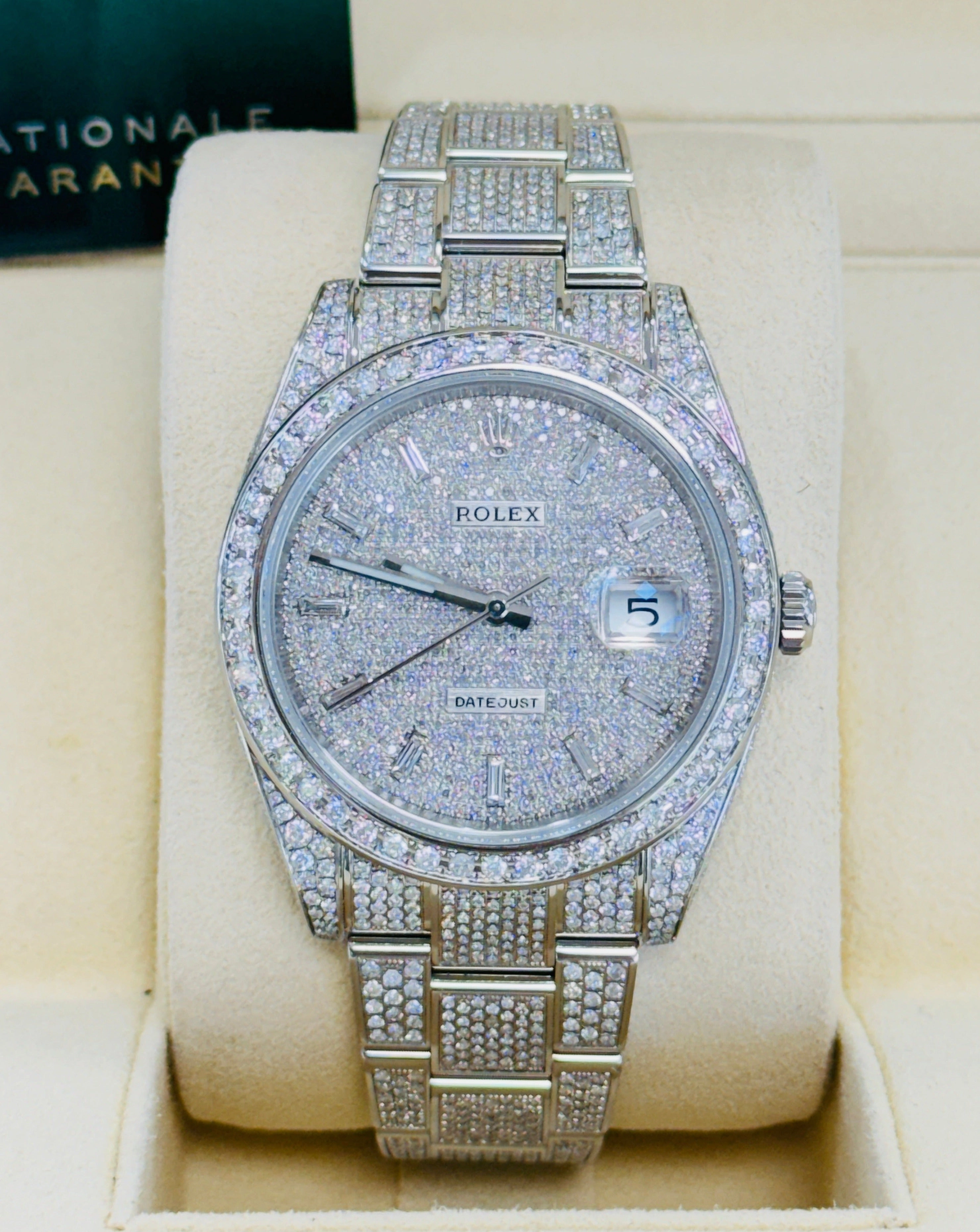 Rolex Datejust 41 126300  Full Custom Diamond Pave Set Custom Baguette Dial UNWORN Box/Papers