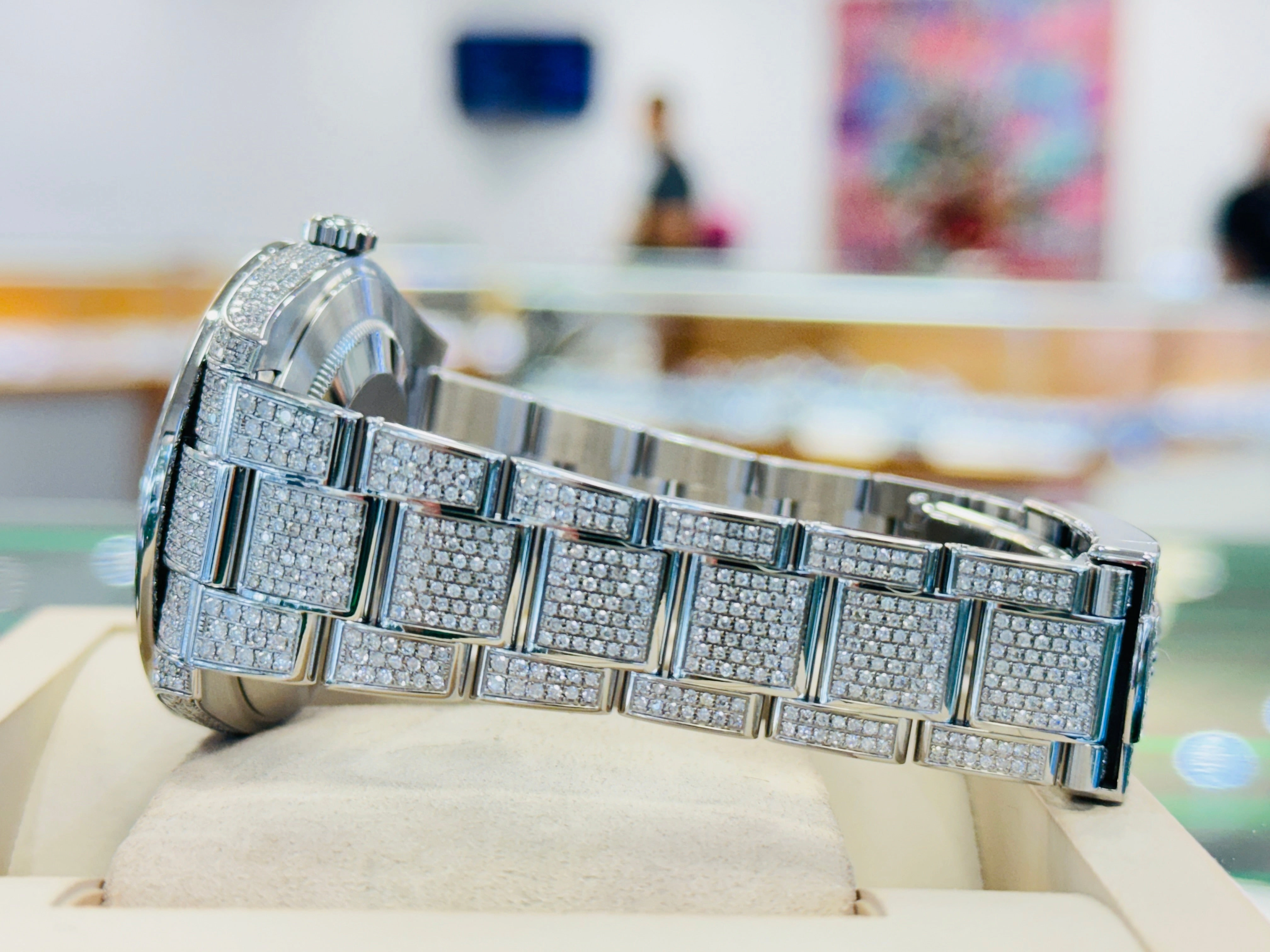 Rolex Datejust 41 126300  Full Custom Diamond Pave Set Custom Baguette Dial UNWORN Box/Papers