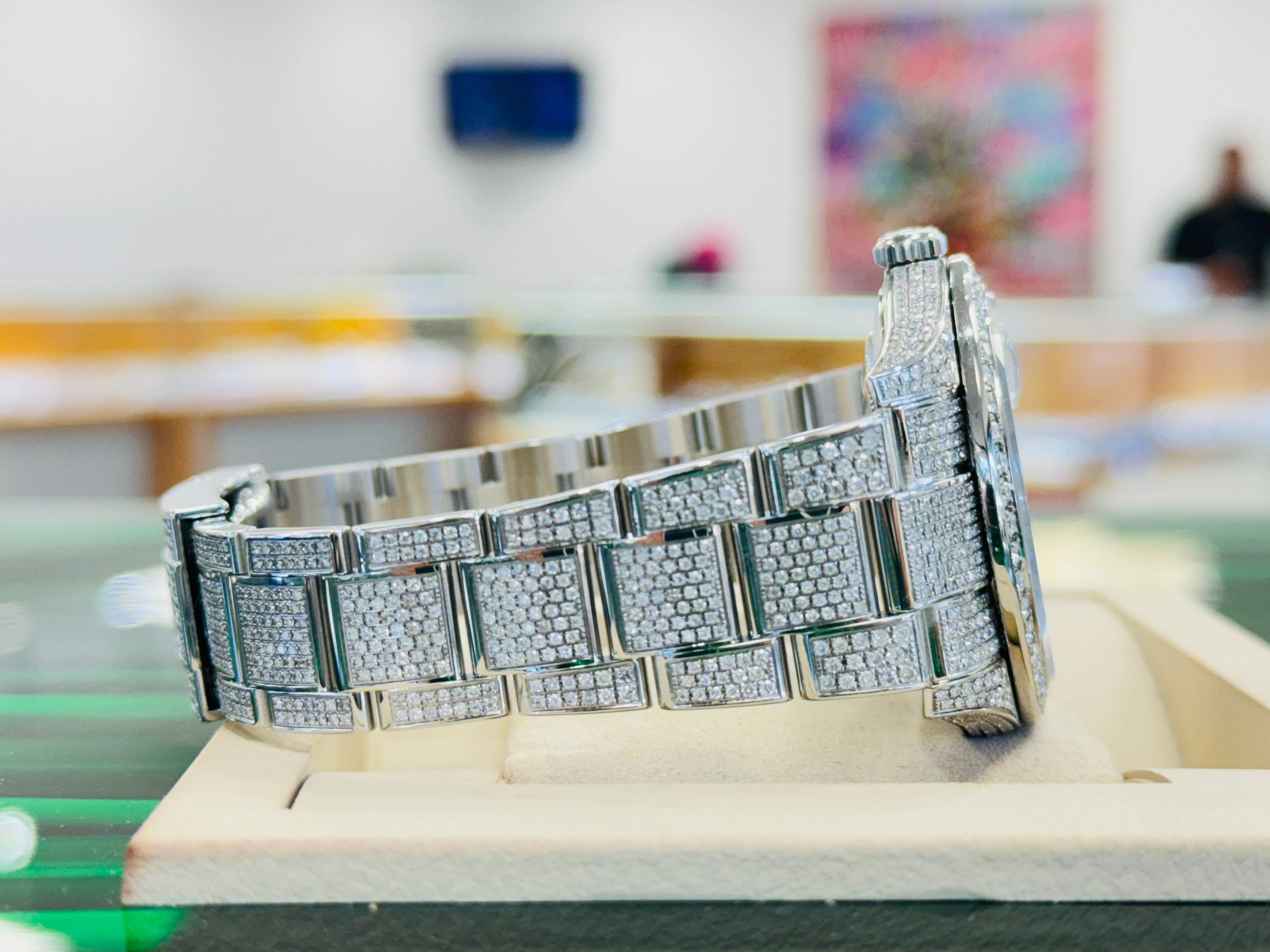 Rolex Datejust 41 126300  Full Custom Diamond Pave Set Custom Baguette Dial UNWORN Box/Papers