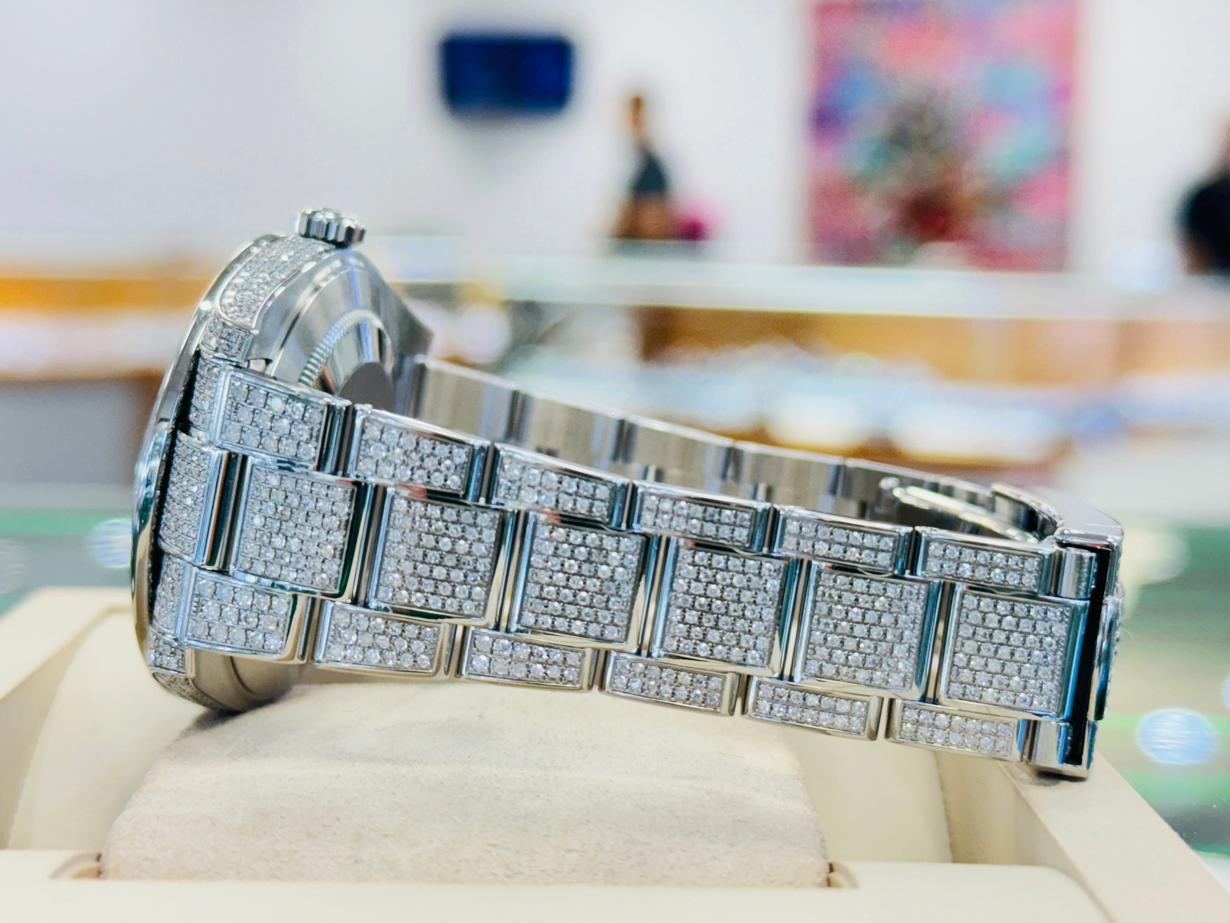 Rolex Datejust 41 126300  Full Custom Diamond Pave Set Custom Baguette Dial UNWORN Box/Papers