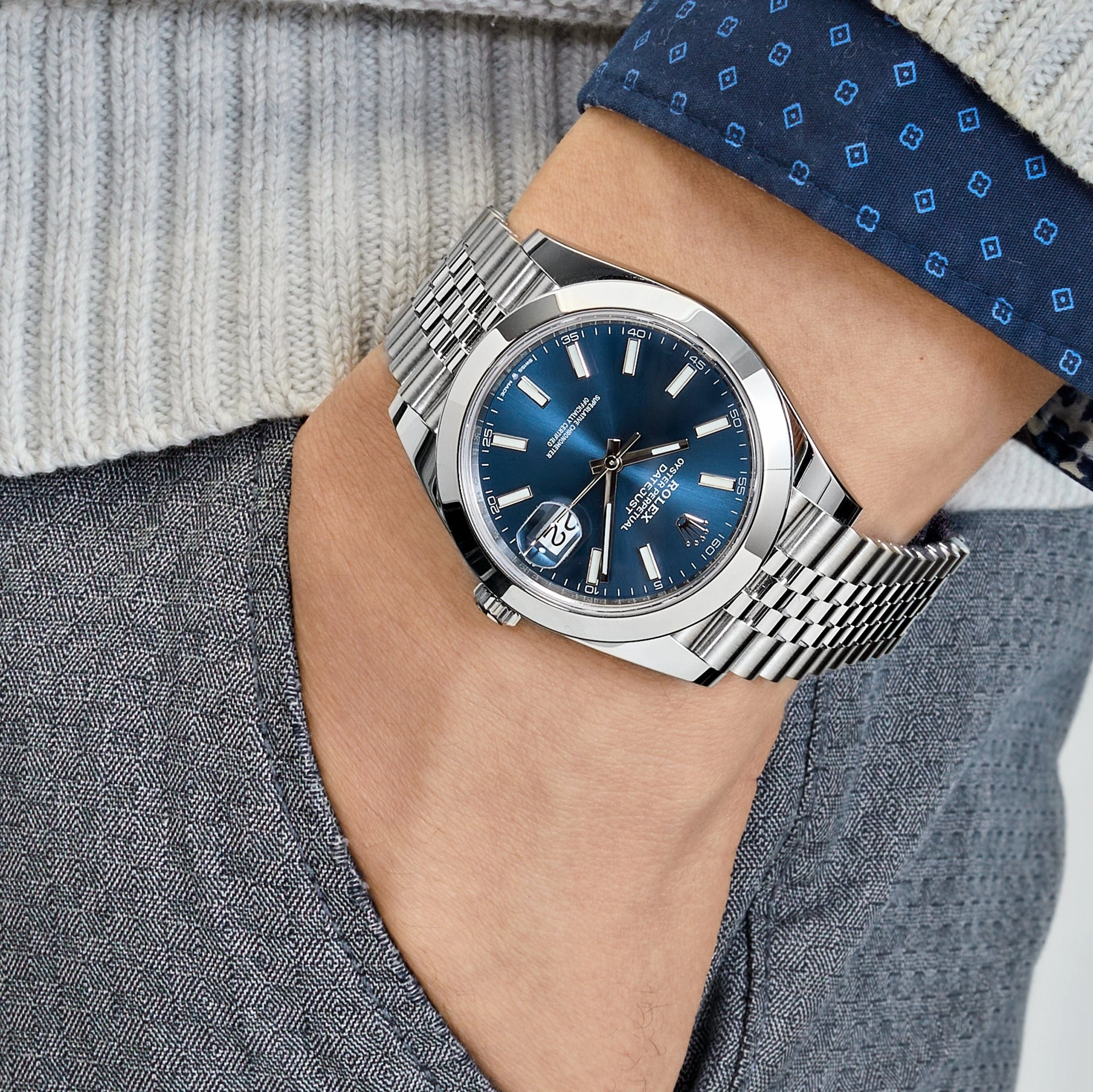 Rolex Datejust 41 126300 Stainless Steel Blue Dial Jubilee