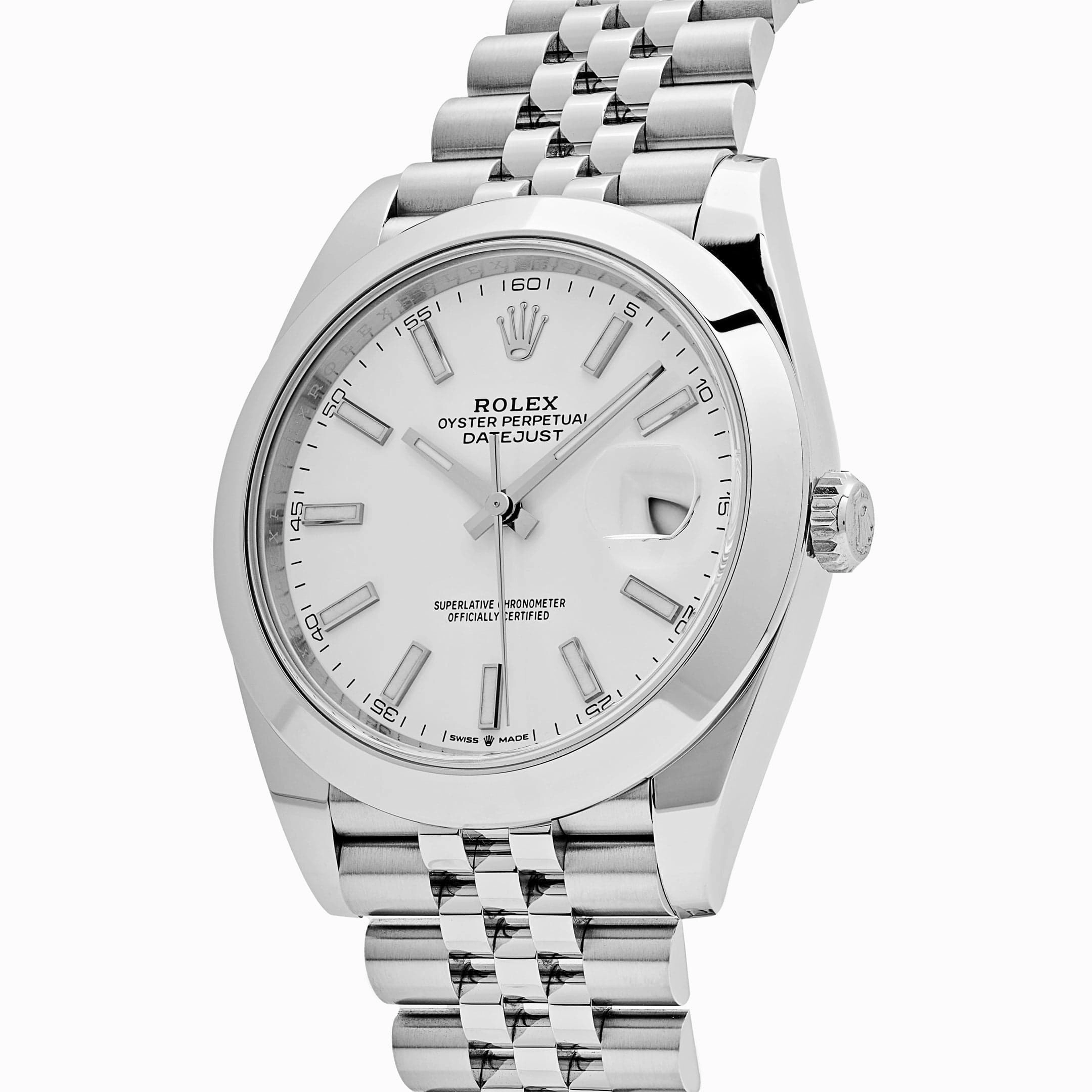 Rolex Datejust 41 126300 Stainless Steel Stick White Dial Jubilee (2024)