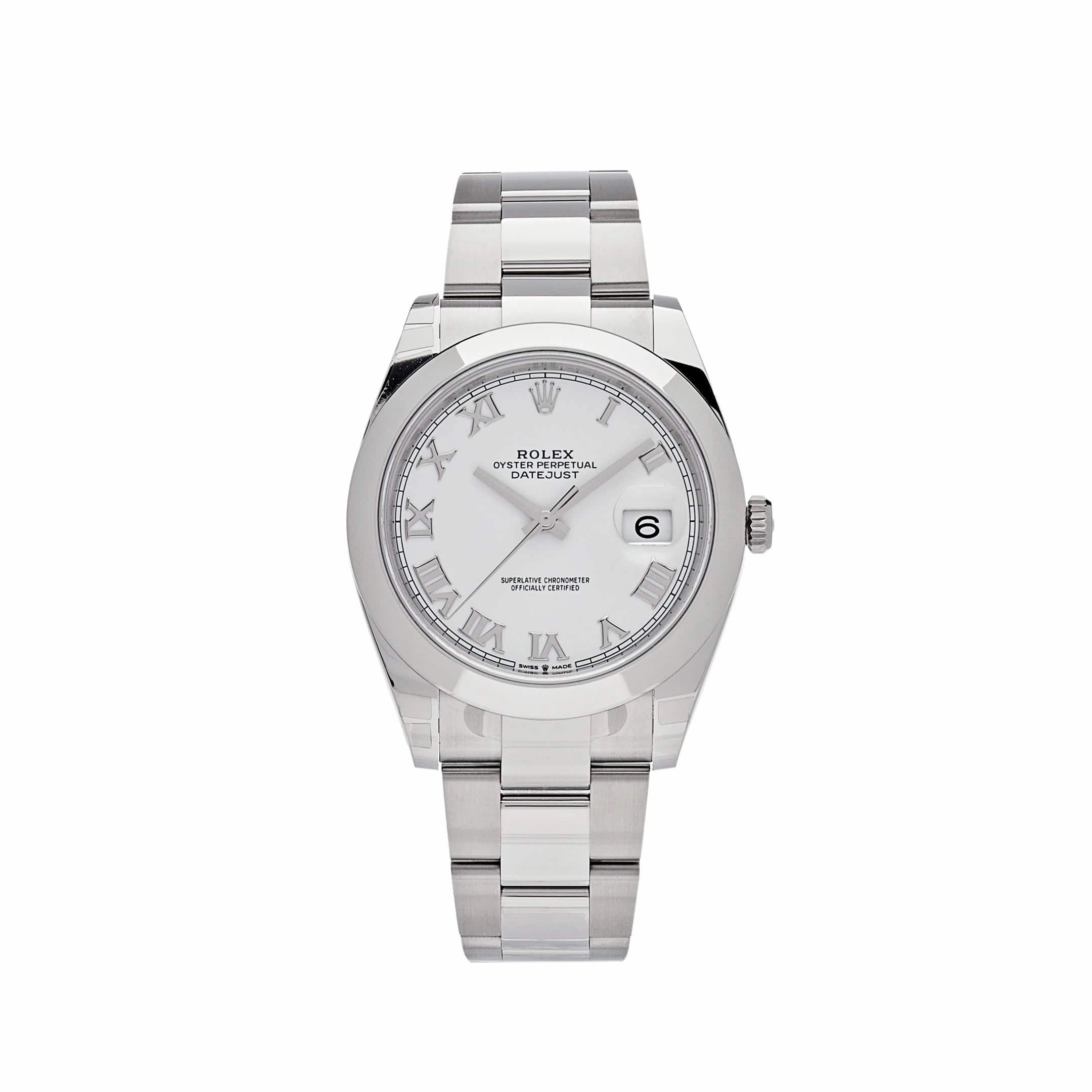 Rolex Datejust 41 126300 Stainless Steel White Roman Dial Oyster