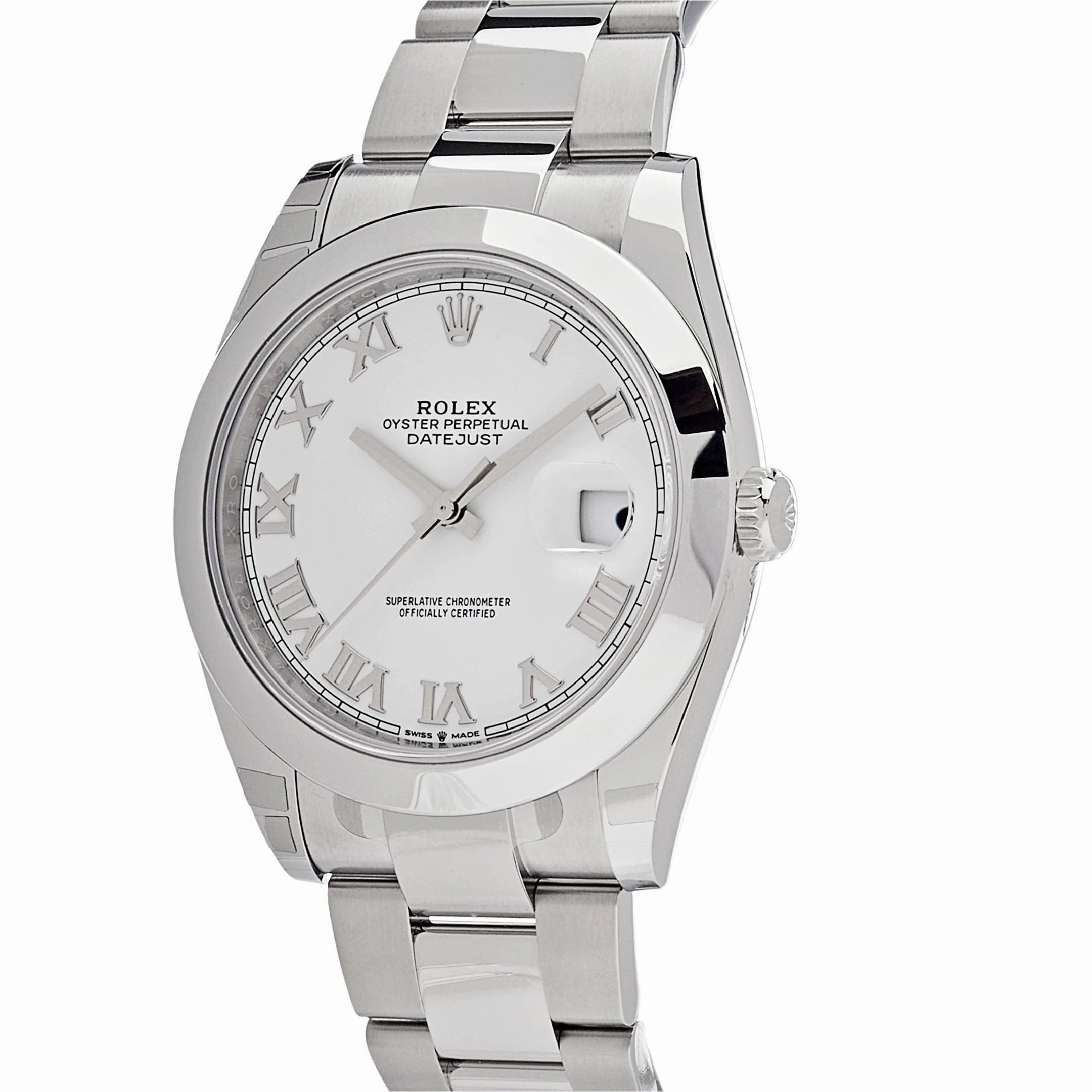 Rolex Datejust 41 126300 Stainless Steel White Roman Dial Oyster
