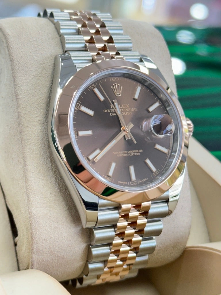 Rolex Datejust 41 126301 Chocolate Dial Jubilee SS/18K Rose Gold Box and Papers MINT