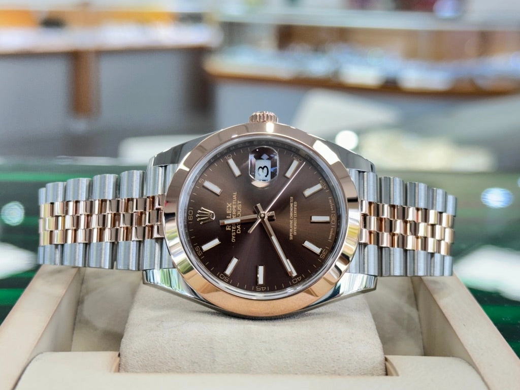 Rolex Datejust 41 126301 Chocolate Dial Jubilee SS/18K Rose Gold Box and Papers MINT