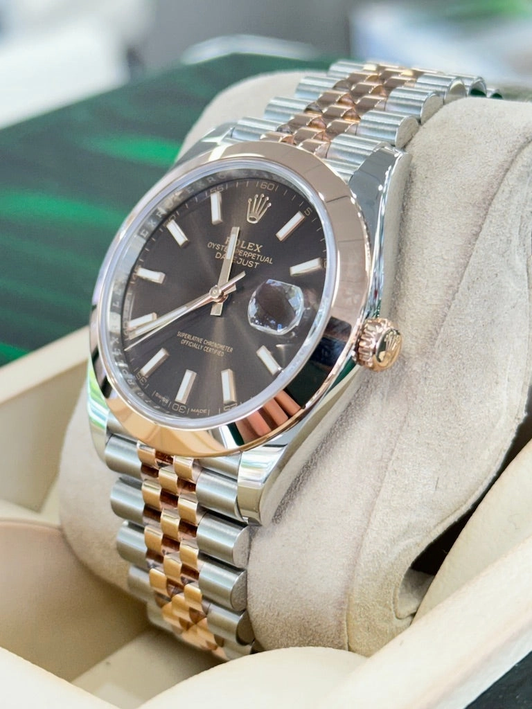 Rolex Datejust 41 126301 Chocolate Dial Jubilee SS/18K Rose Gold Box and Papers MINT