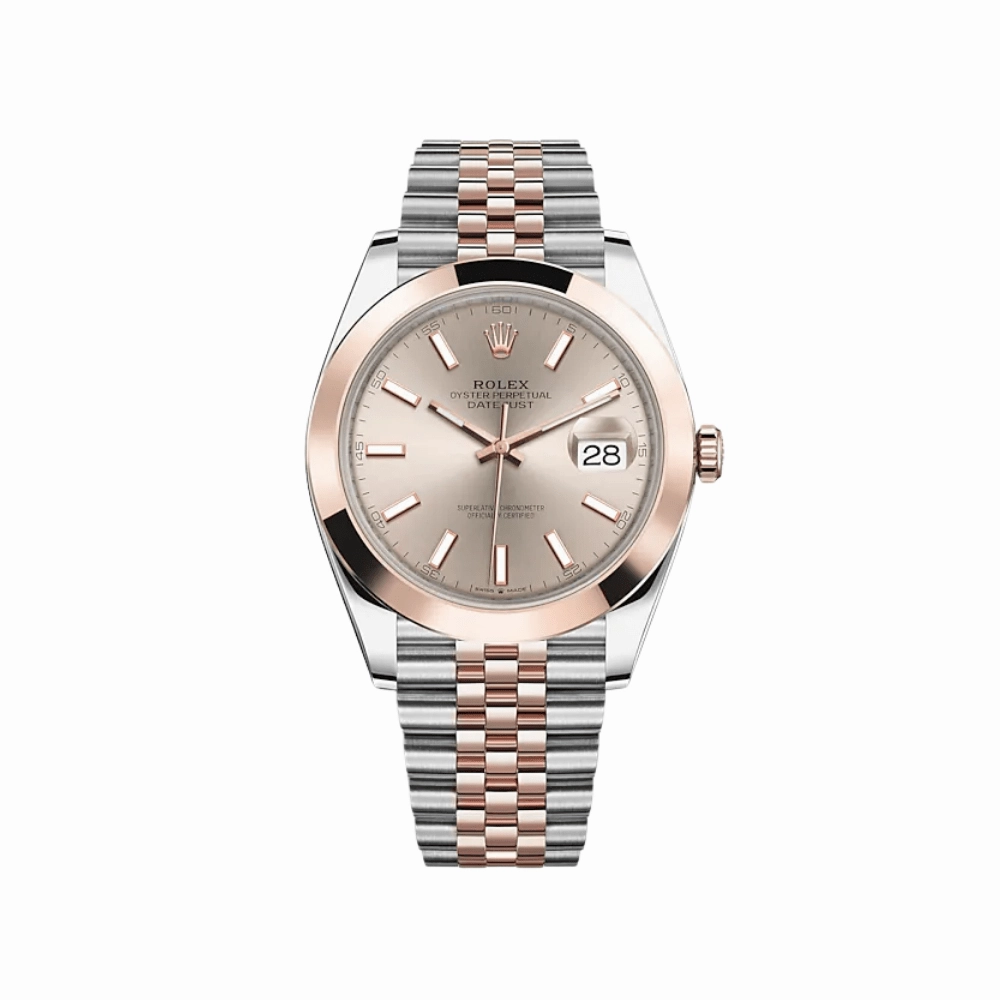 Rolex Datejust 41 126301 Stainless Steel Rose Gold Sundust Dial Jubilee