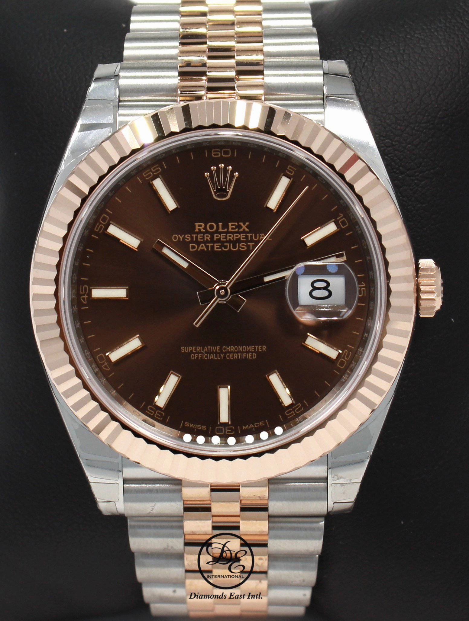 Rolex Datejust 41 126331 18k Rose Gold / SS  Oyster Perpetual Chocolate Dial Jubilee