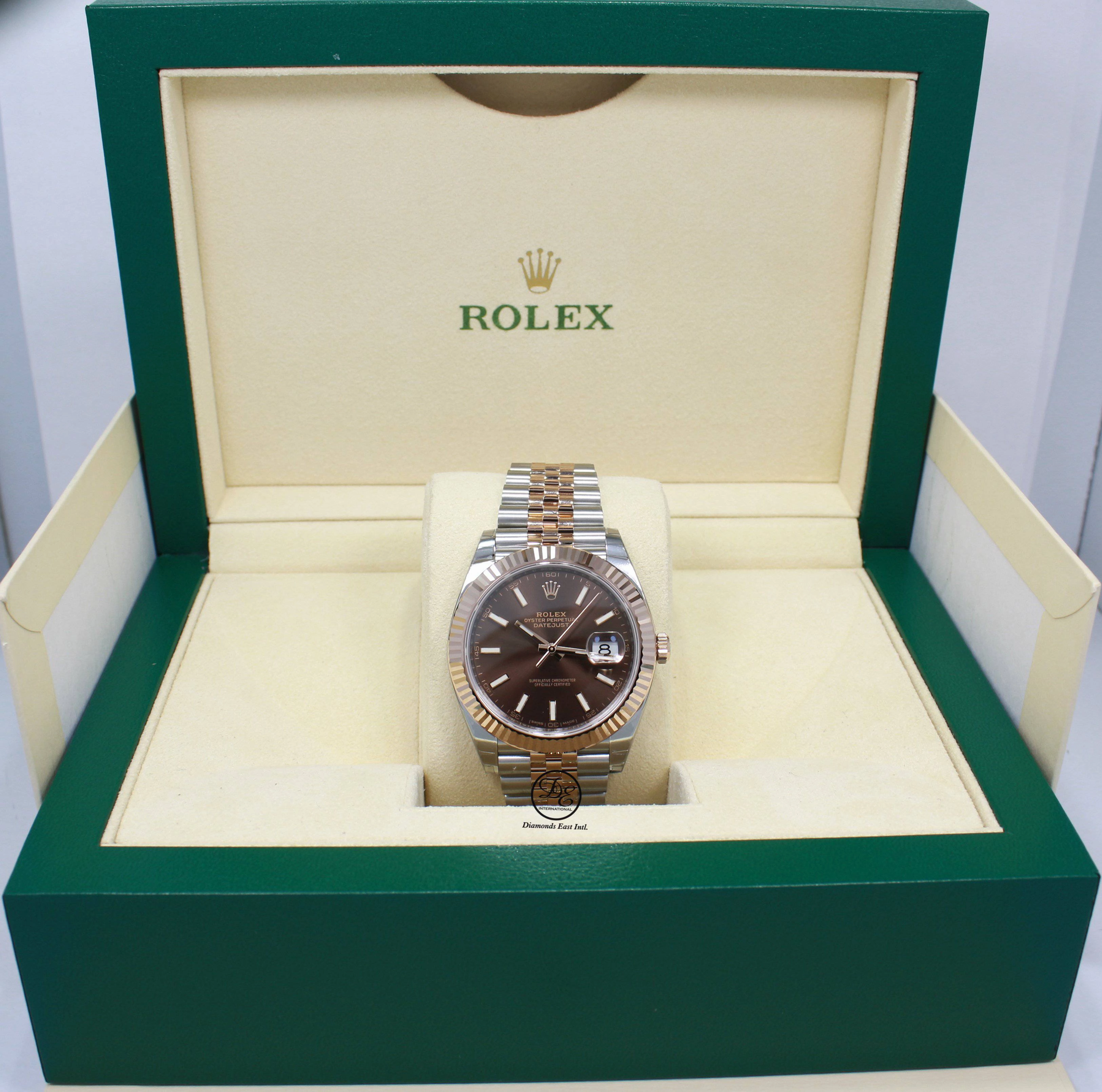 Rolex Datejust 41 126331 18k Rose Gold / SS  Oyster Perpetual Chocolate Dial Jubilee