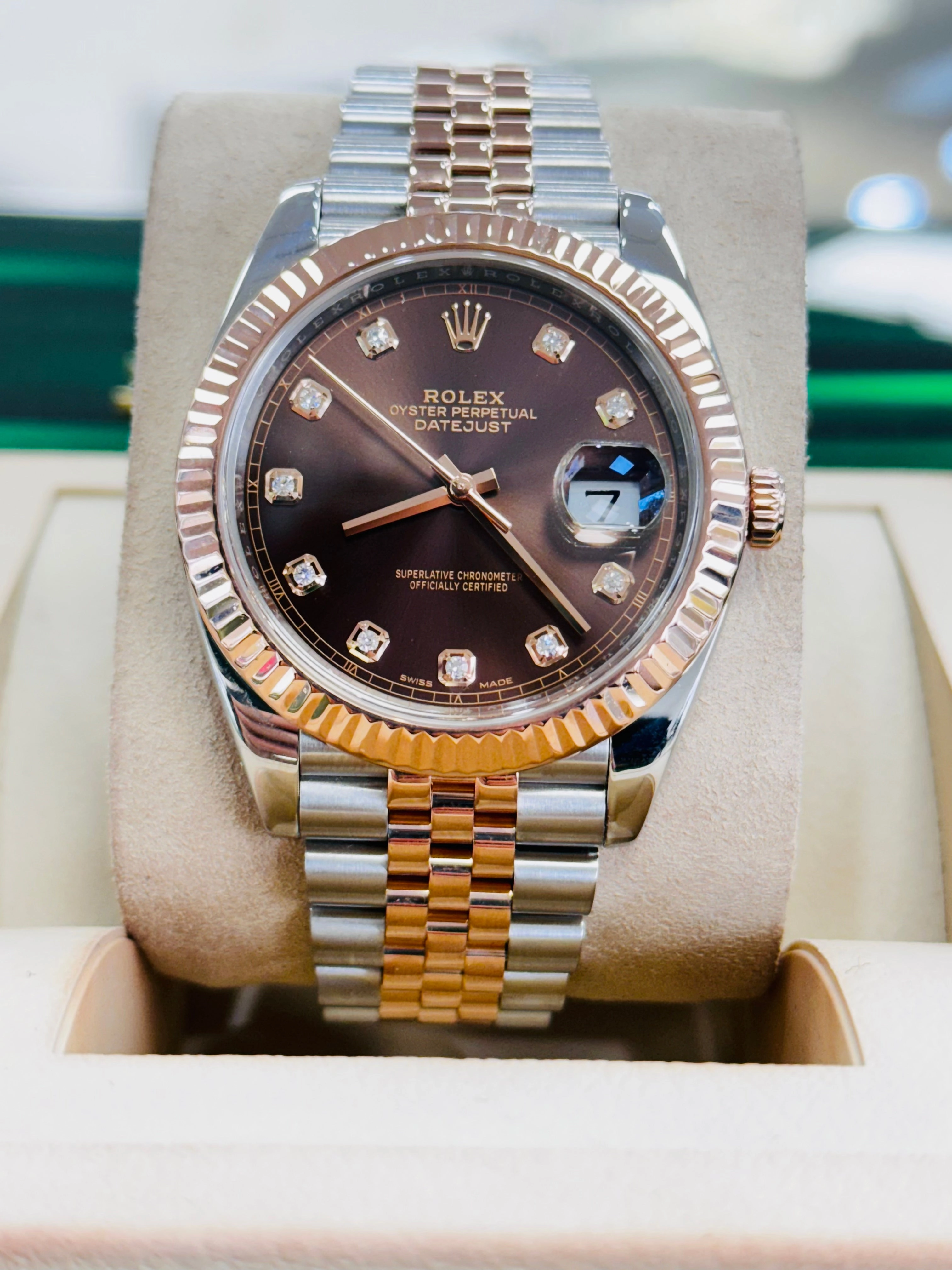 Rolex Datejust 41 126331 Factory CHOCOLATE DIAMOND DIAL Box and Papers PreOwned