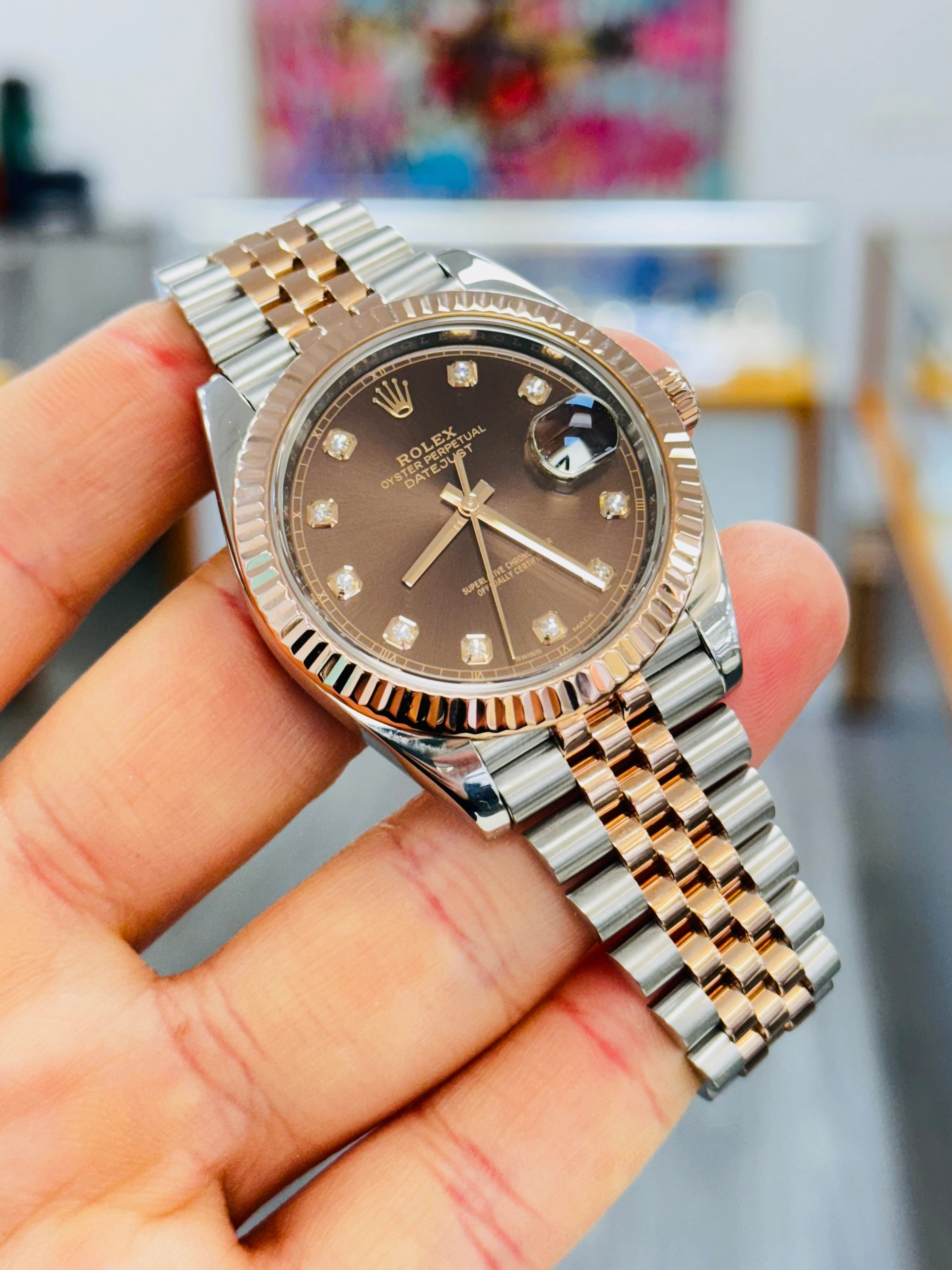 Rolex Datejust 41 126331 Factory CHOCOLATE DIAMOND DIAL Box and Papers PreOwned