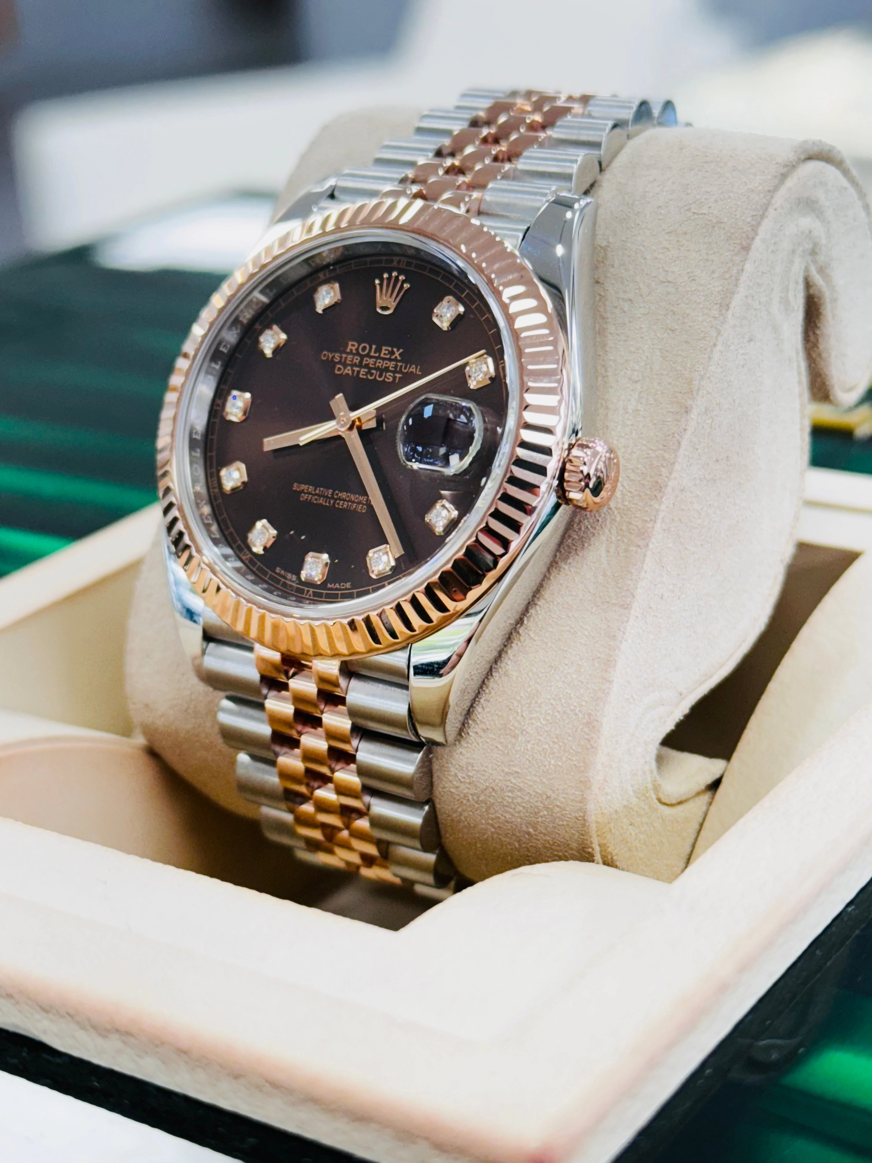 Rolex Datejust 41 126331 Factory CHOCOLATE DIAMOND DIAL Box and Papers PreOwned