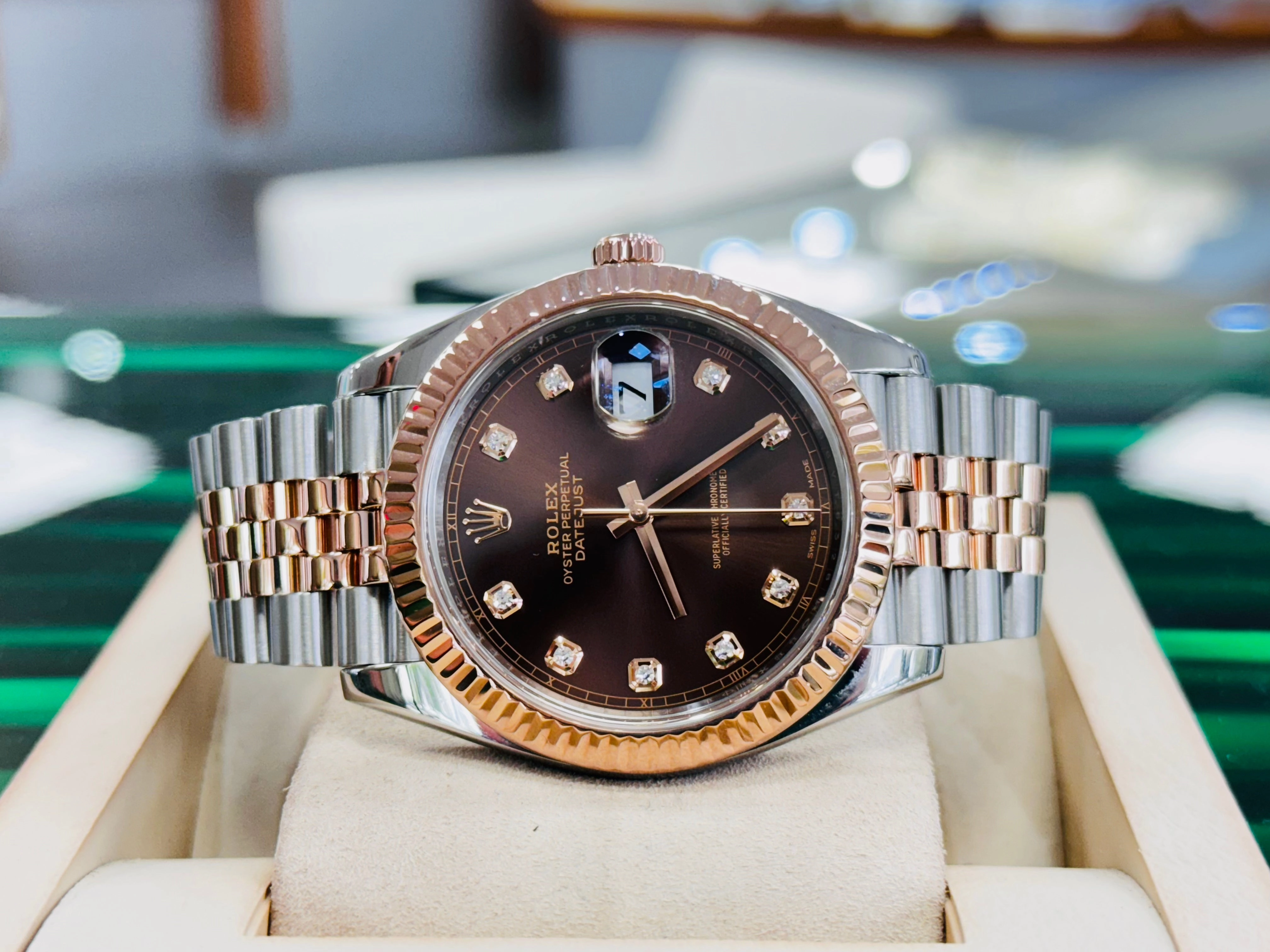 Rolex Datejust 41 126331 Factory CHOCOLATE DIAMOND DIAL Box and Papers PreOwned