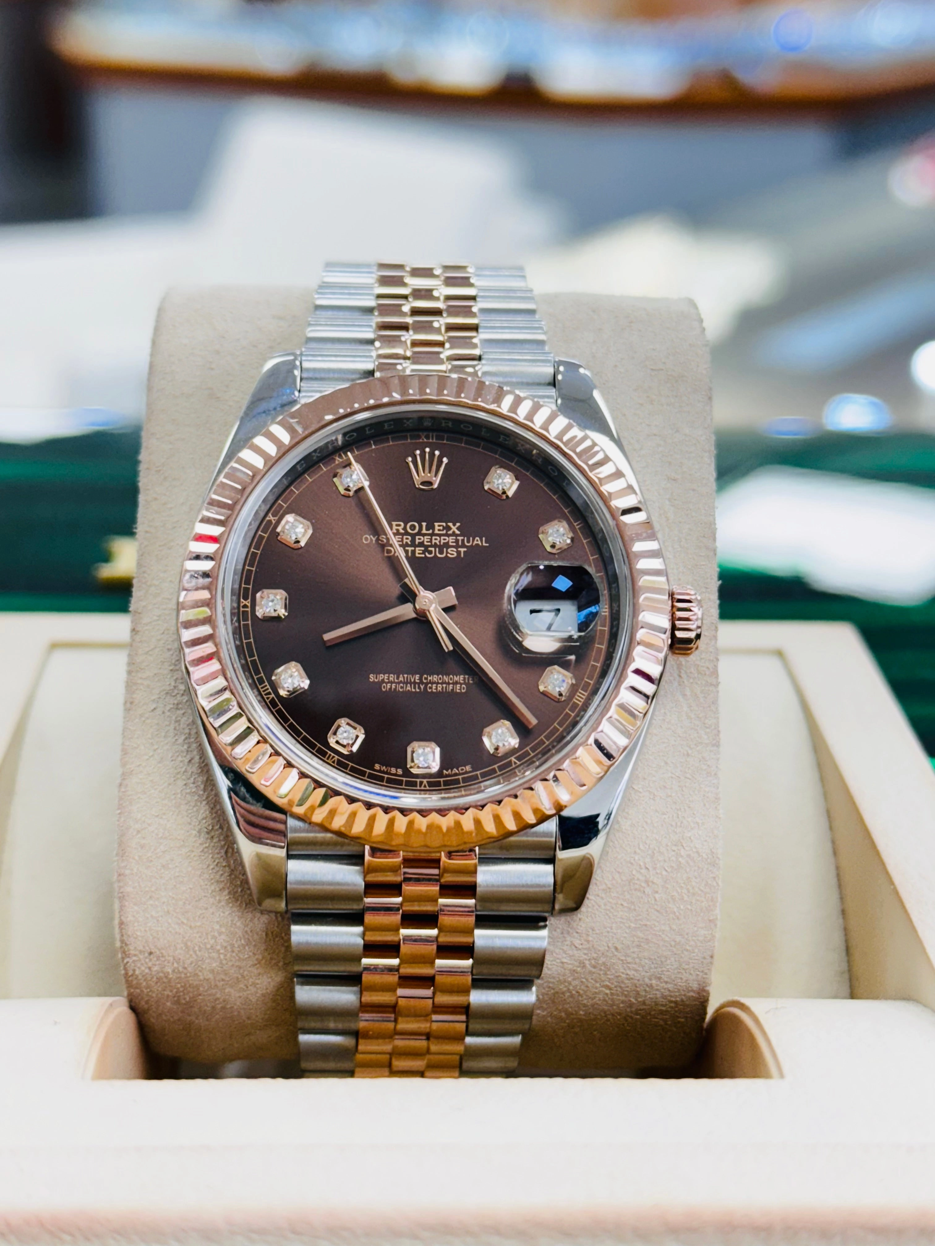 Rolex Datejust 41 126331 Factory CHOCOLATE DIAMOND DIAL Box and Papers PreOwned