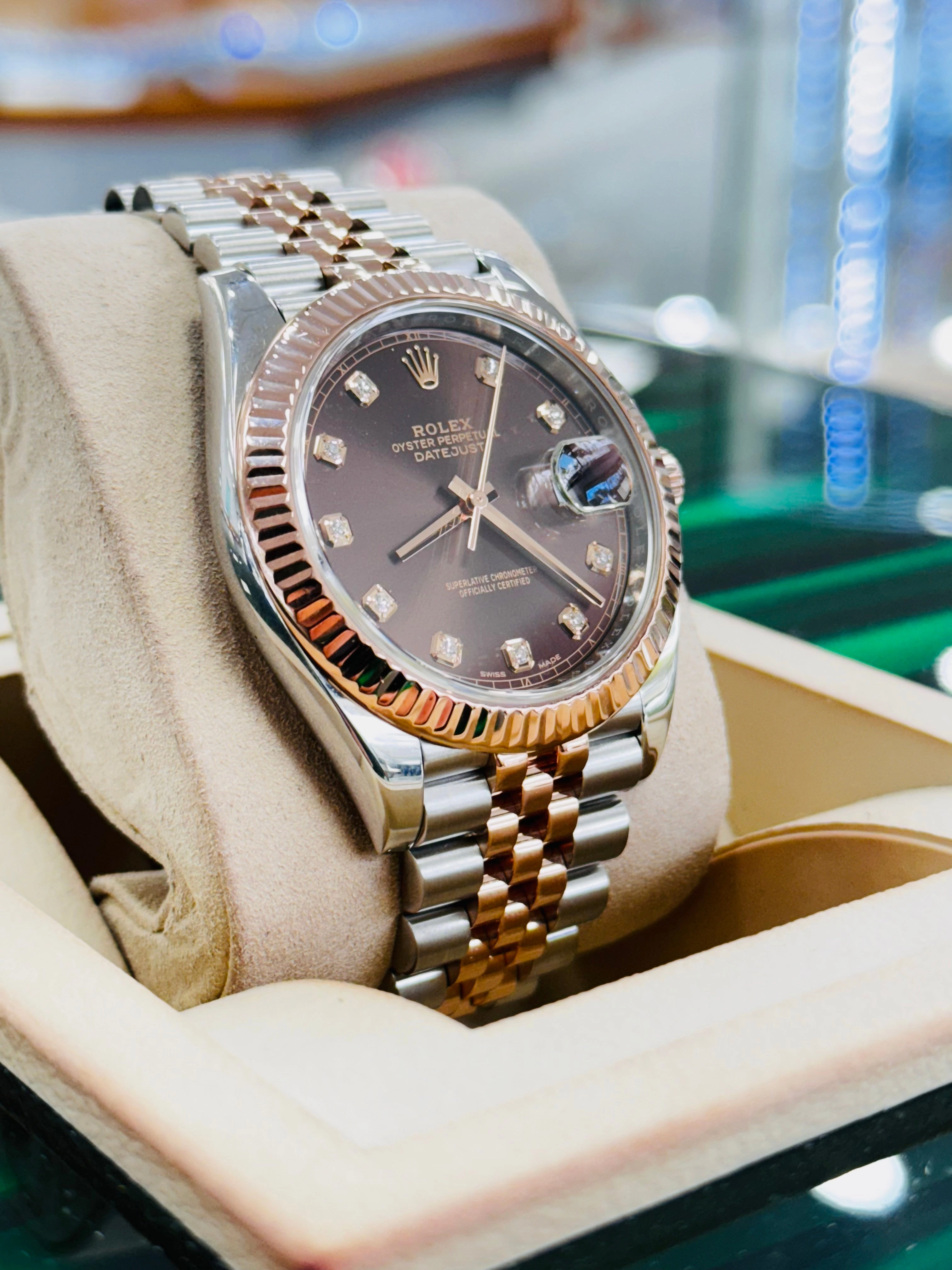 Rolex Datejust 41 126331 Factory CHOCOLATE DIAMOND DIAL Box and Papers PreOwned