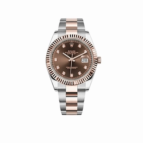 Rolex Datejust 41 126331 Rose Gold Stainless Steel Chocolate Diamond Dial