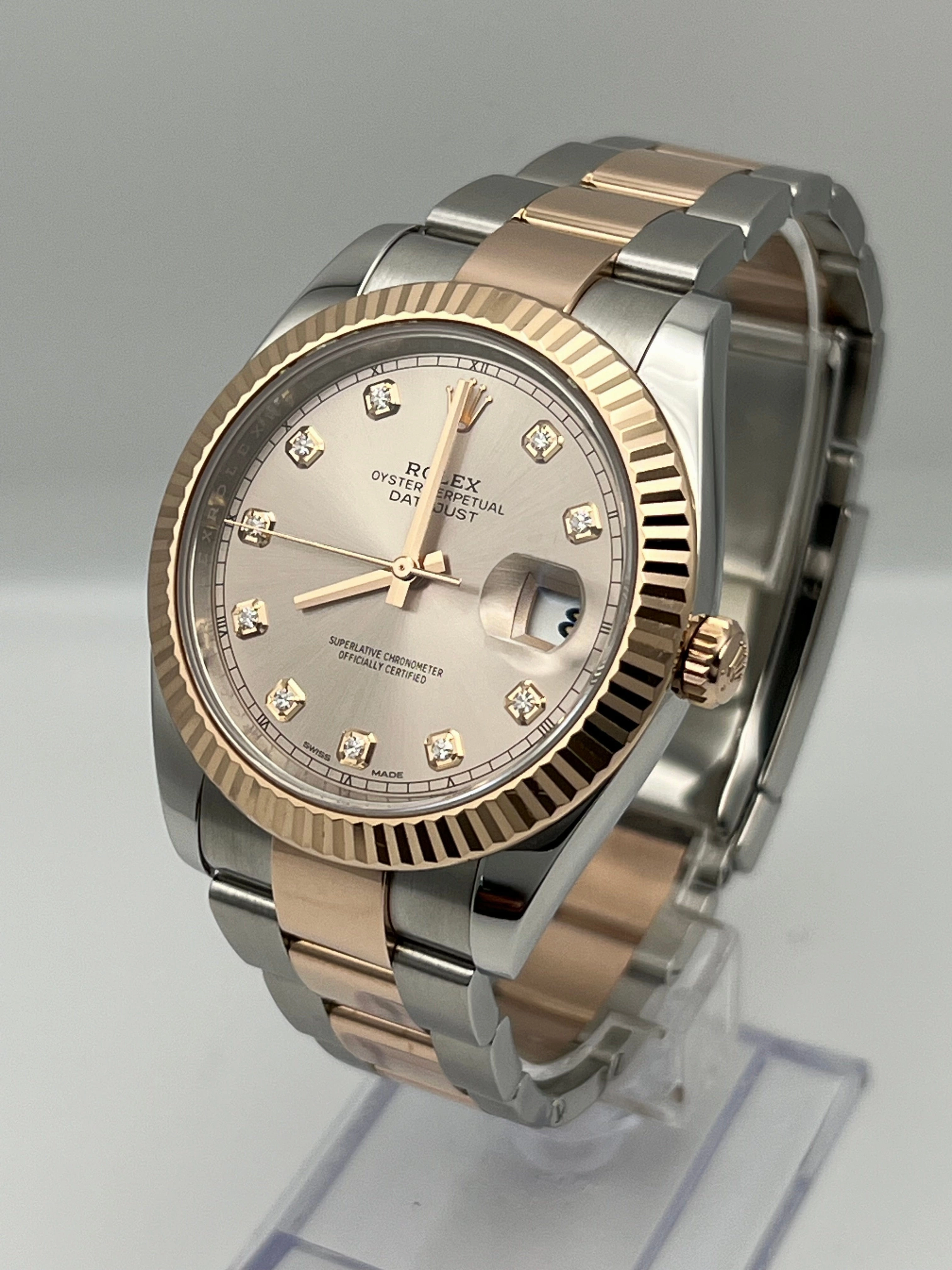 Rolex Datejust 41 126331 Rose Gold Stainless Steel Sundust Diamond Dial (2022)