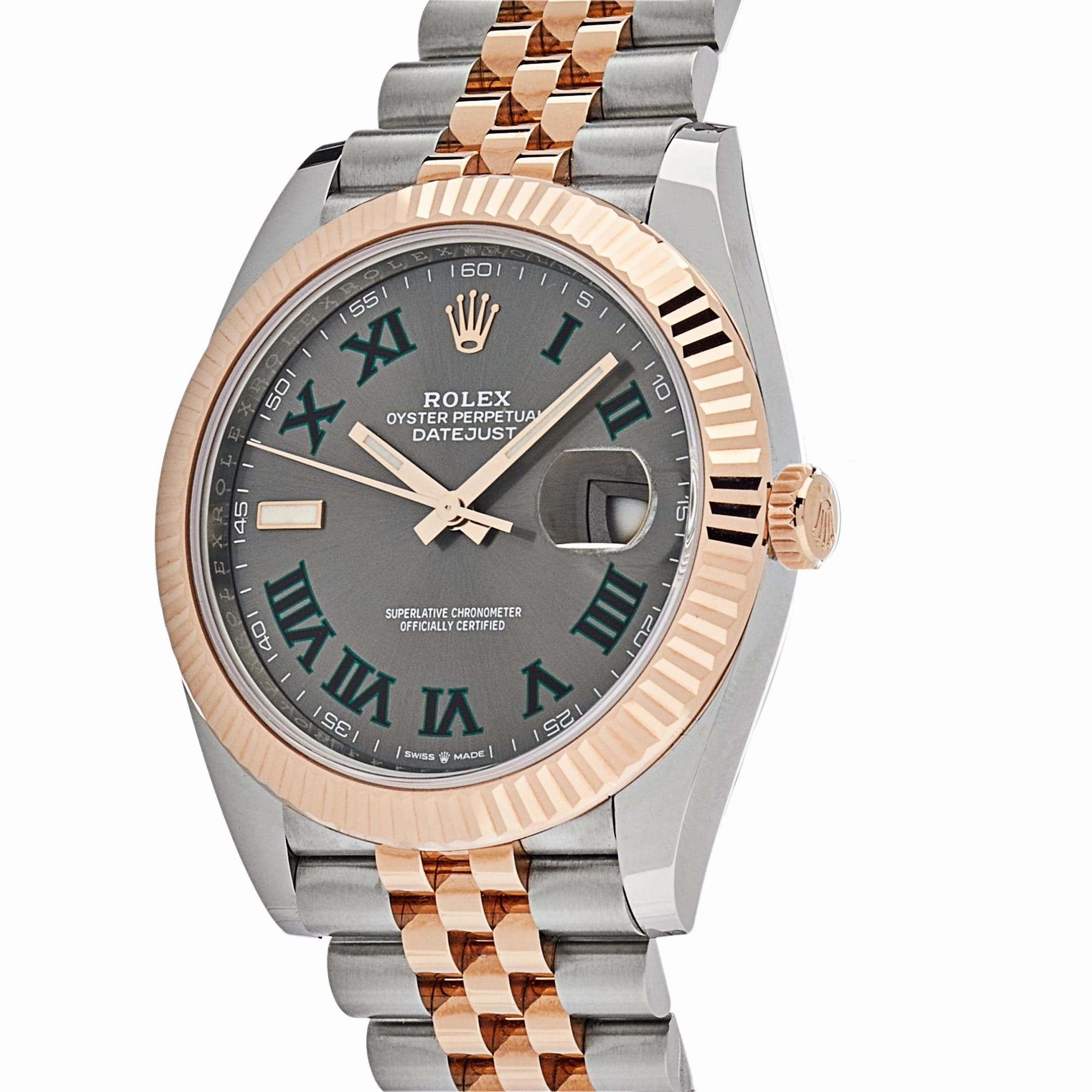 Rolex Datejust 41 126331 Rose Gold Stainless Steel Wimbledon Dial Jubilee