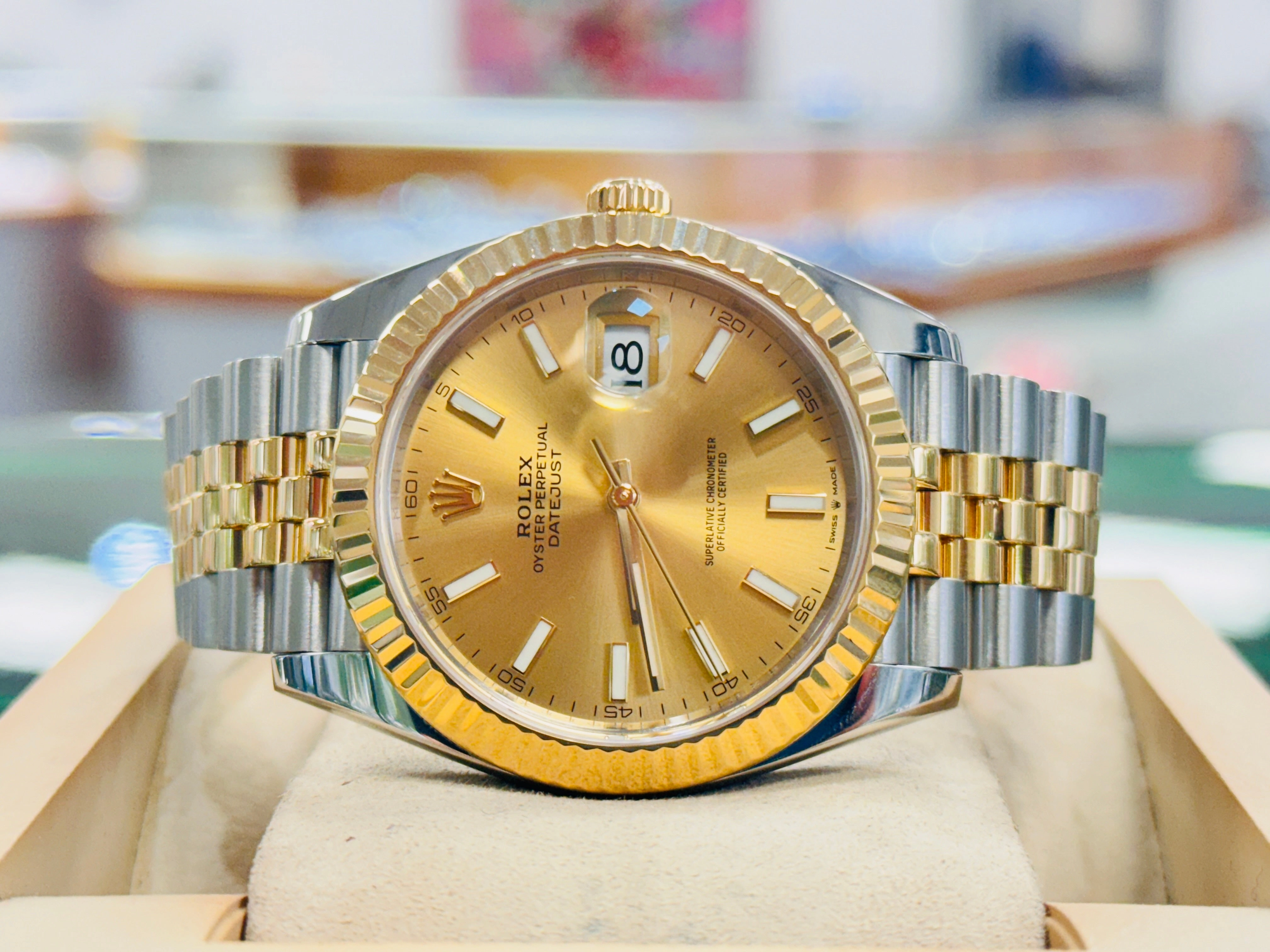 Rolex Datejust 41 126333 Two Tone Champagne Index Dial  Jubilee MINT