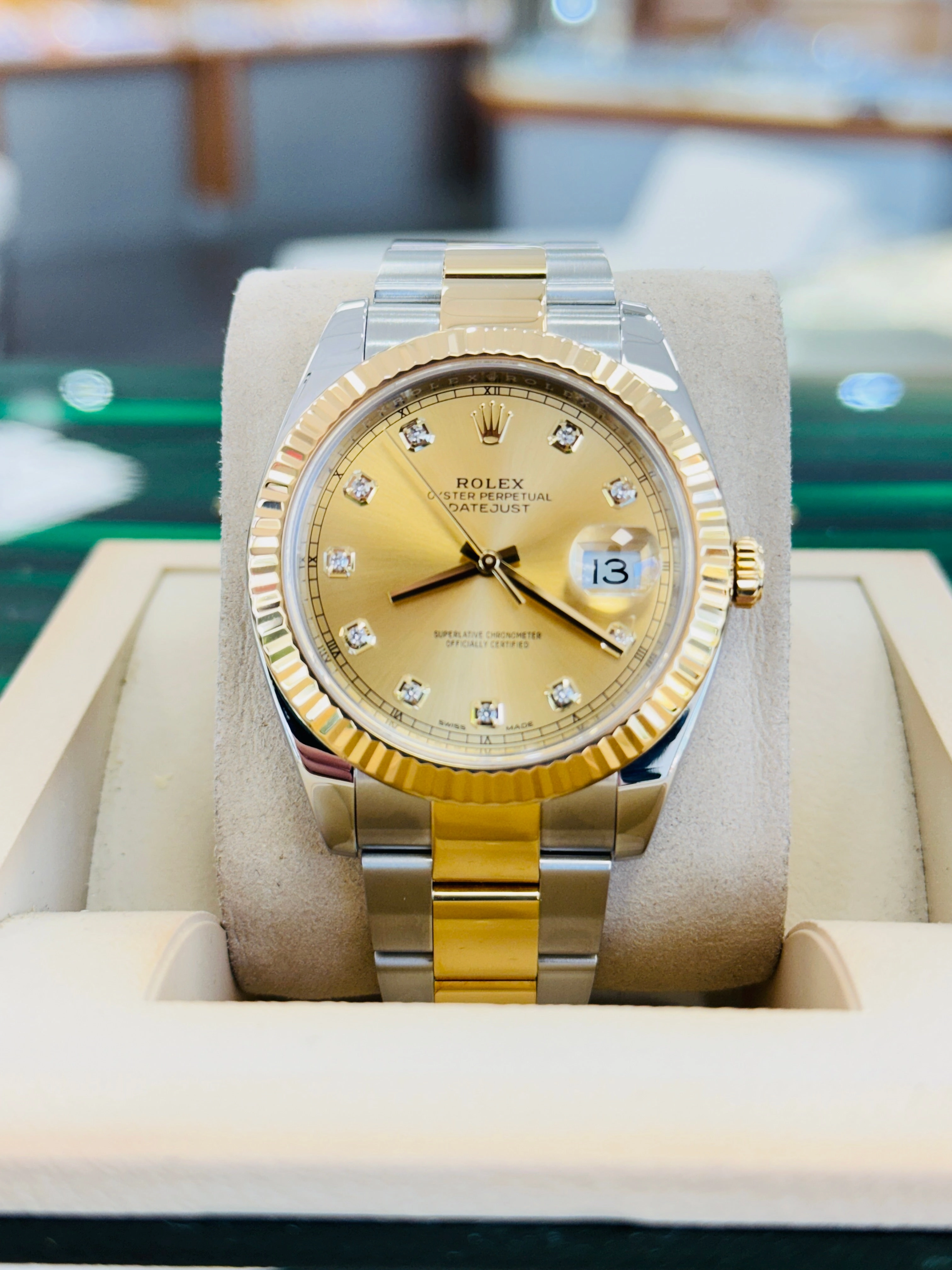 Rolex Datejust 41 126333 Two Tone Oyster Champagne Diamond Dial MINT Box and Papers