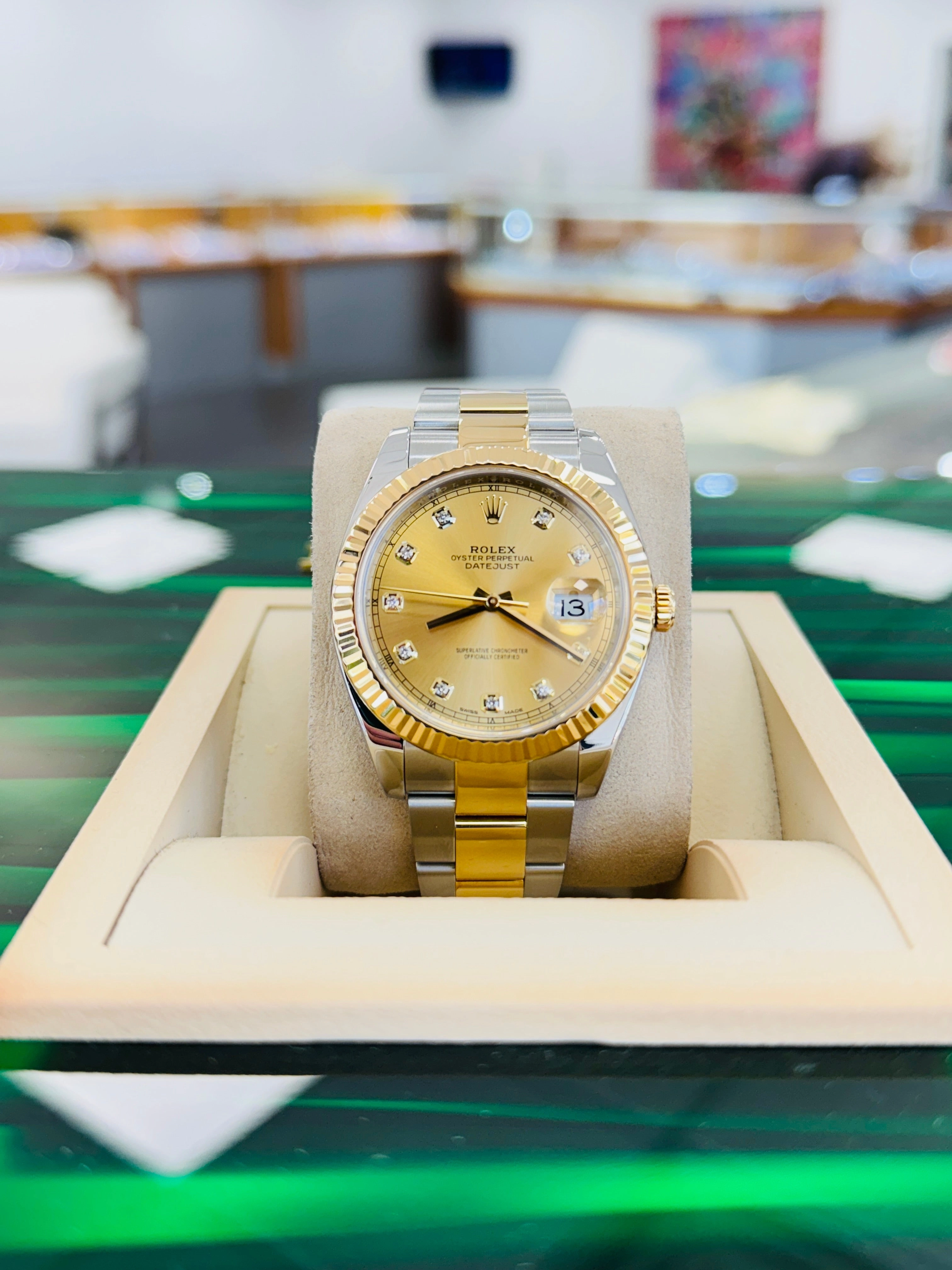 Rolex Datejust 41 126333 Two Tone Oyster Champagne Diamond Dial MINT Box and Papers