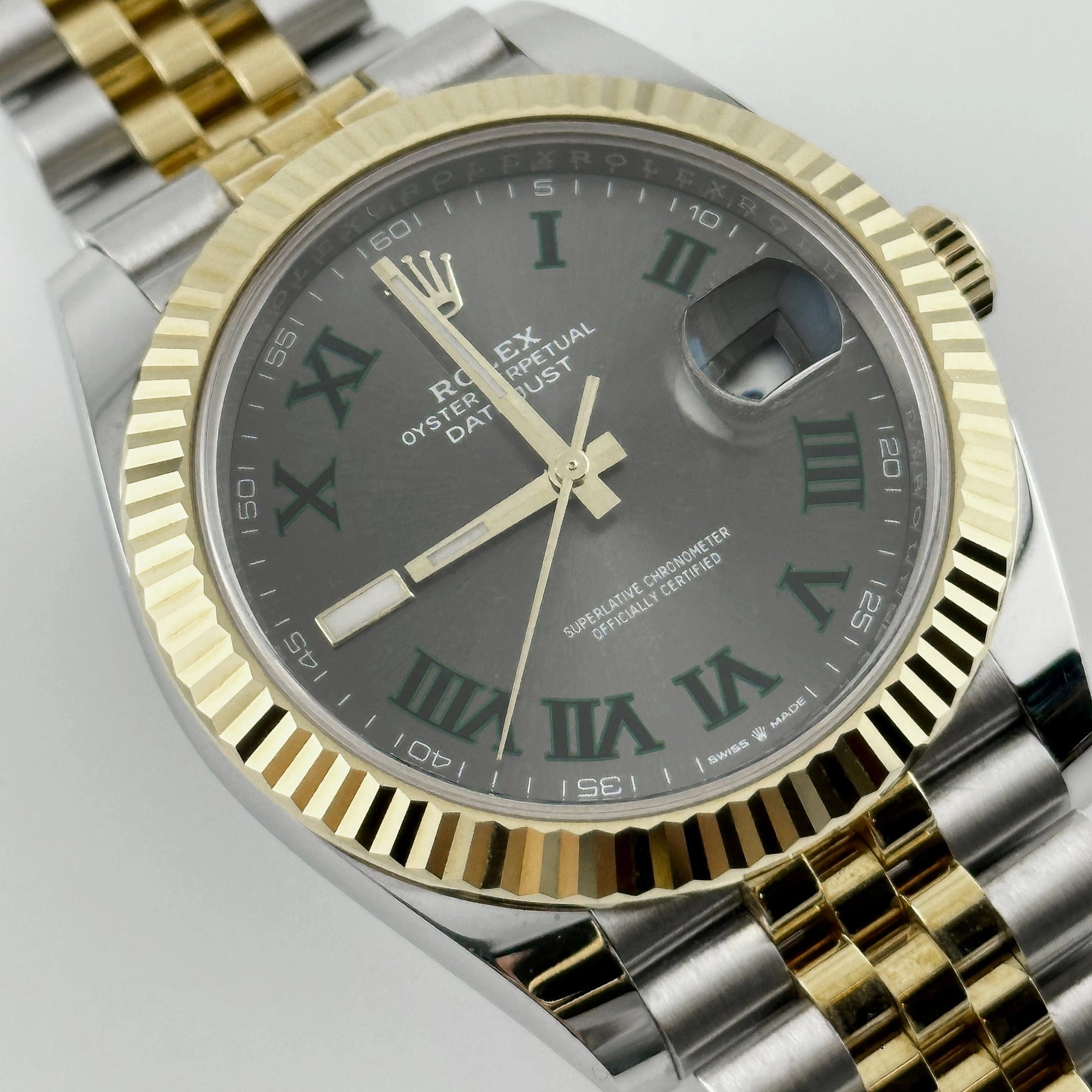 Rolex Datejust 41 126333 Wimbledon Yellow Gold Stainless Steel Slate Dial Jubilee (2020)