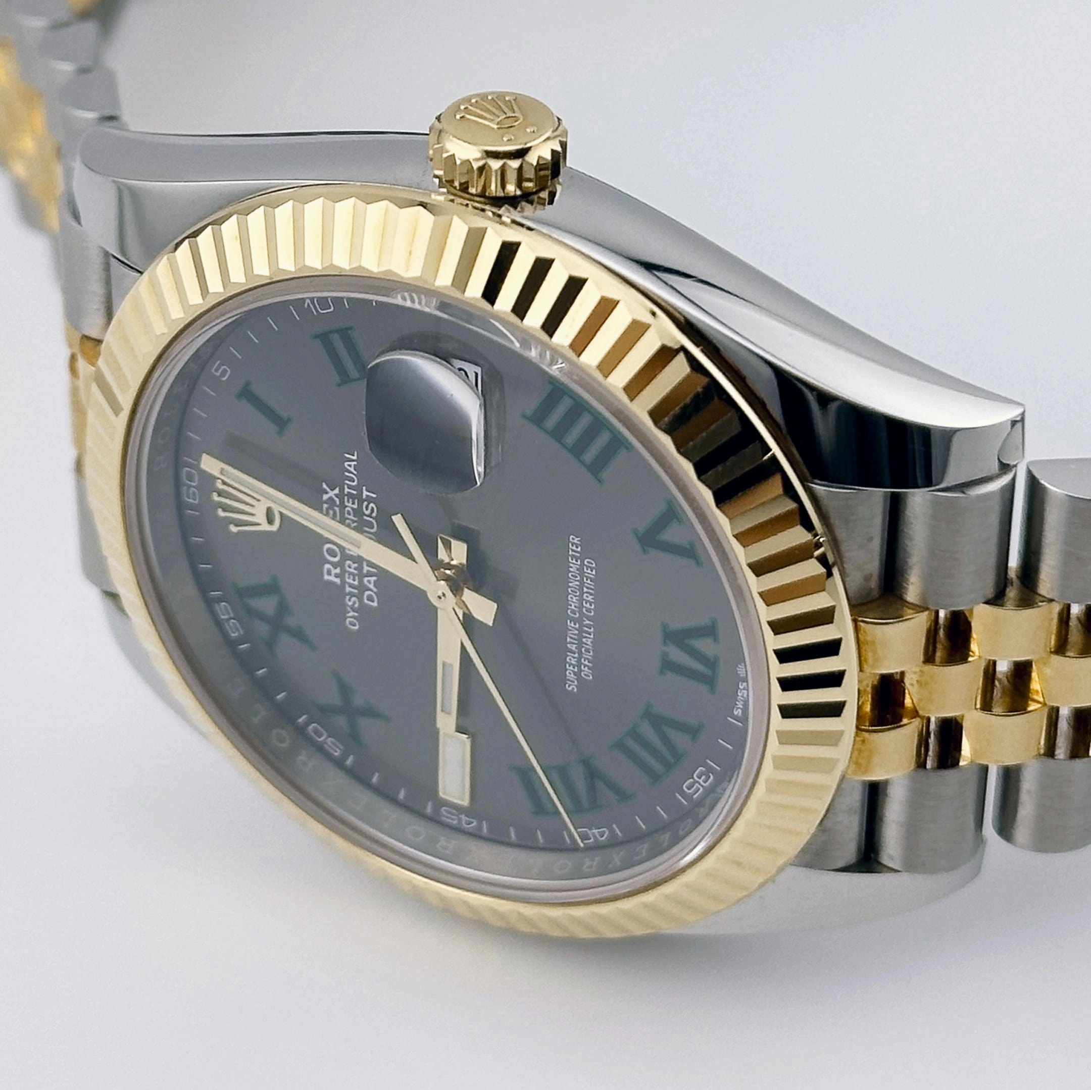 Rolex Datejust 41 126333 Wimbledon Yellow Gold Stainless Steel Slate Dial Jubilee (2020)