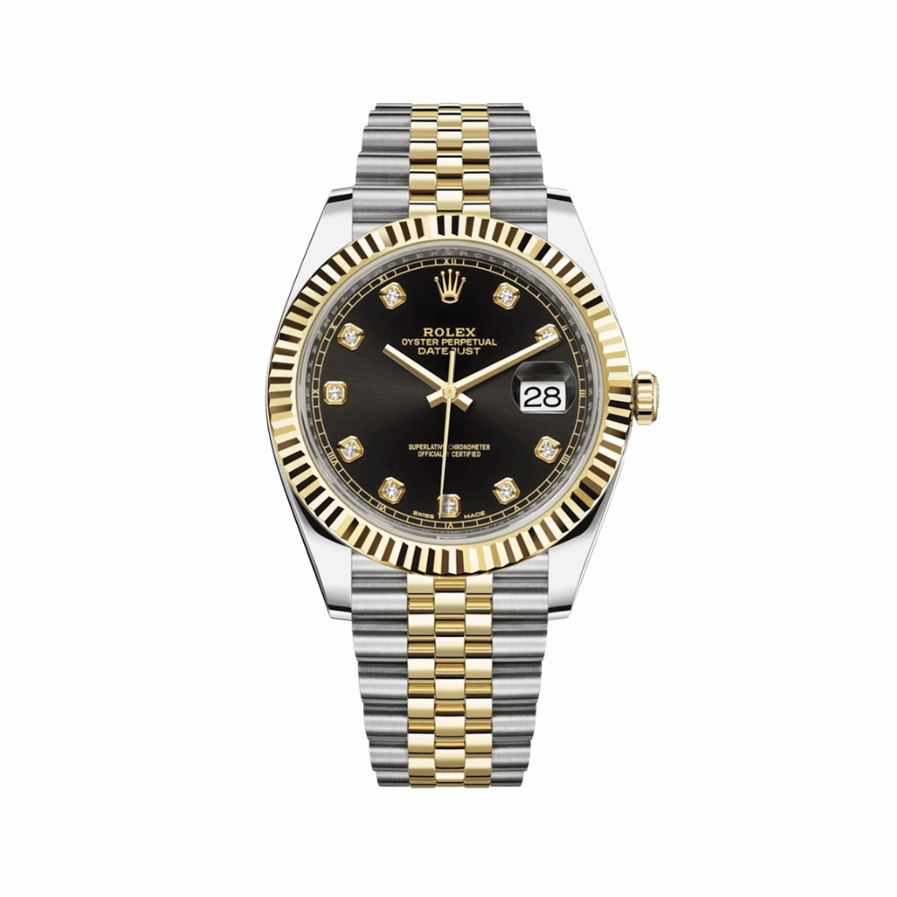 Rolex Datejust 41 126333 Yellow Gold & Stainless Steel Black Diamond Dial Jubilee