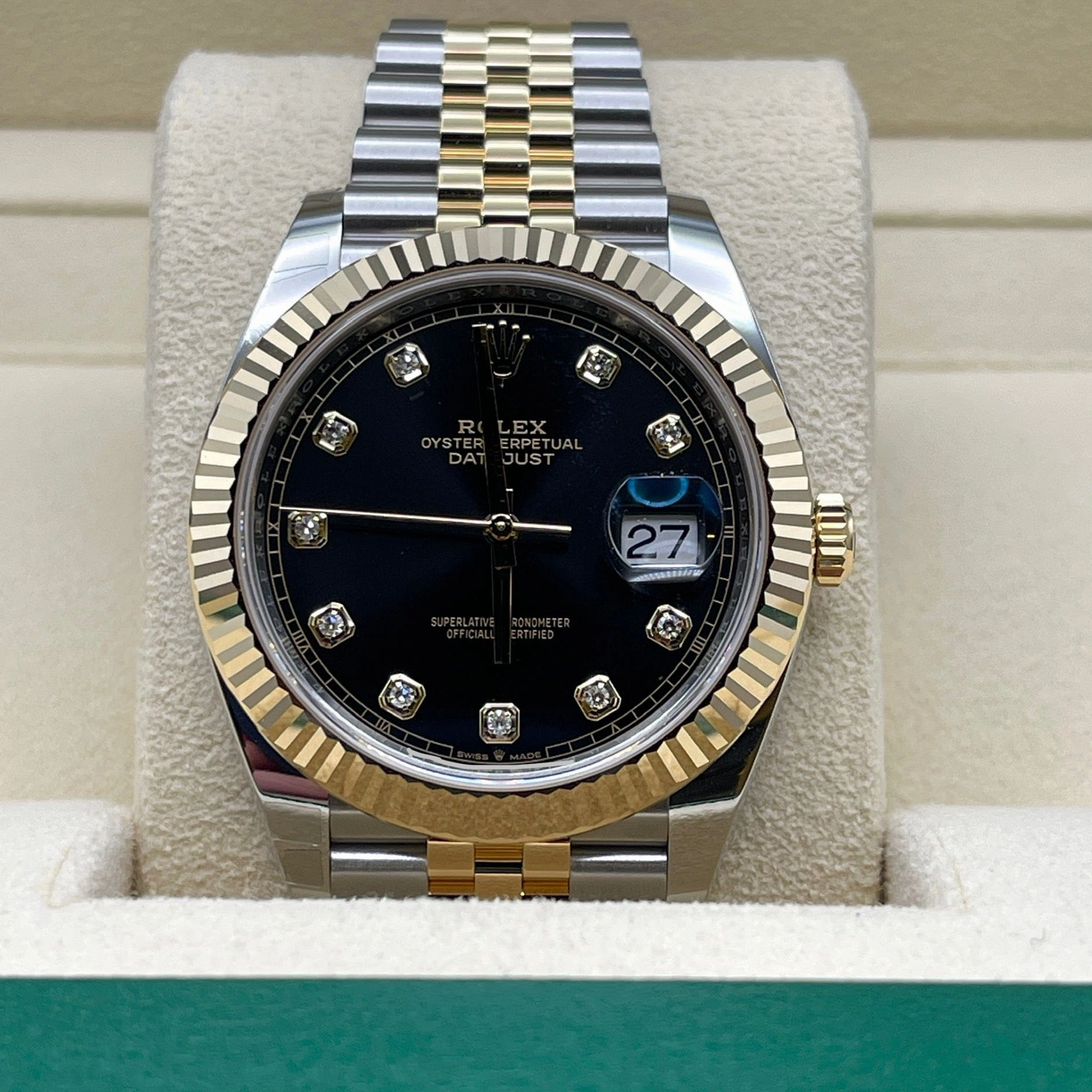 Rolex Datejust 41 126333 Yellow Gold & Stainless Steel Black Diamond Dial Jubilee