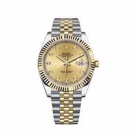 Rolex Datejust 41 126333 Yellow Gold Stainless Steel Champagne Diamond Dial Jubilee