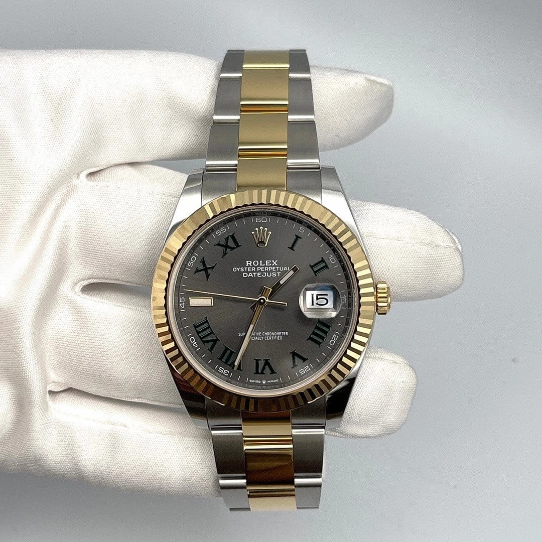 Rolex Datejust 41 126333 Yellow Gold Stainless Steel Slate/Green Roman Dial