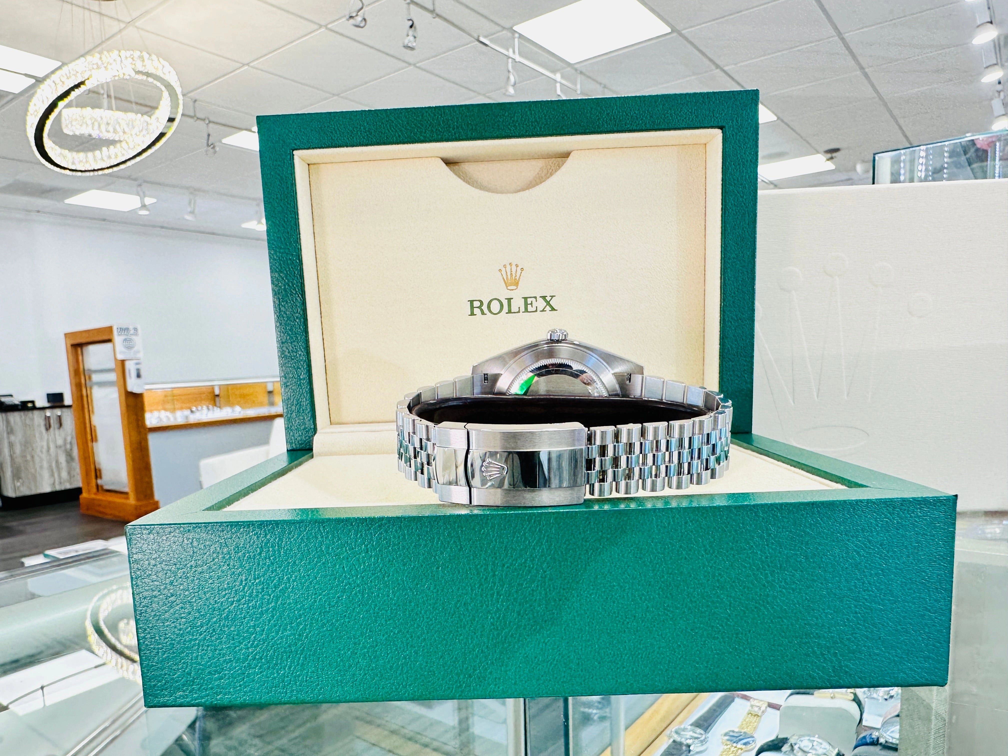 Rolex DateJust 41 126334 Blue Roman Dial Jubilee Steel 18k White Gold Unworn Box and Papers