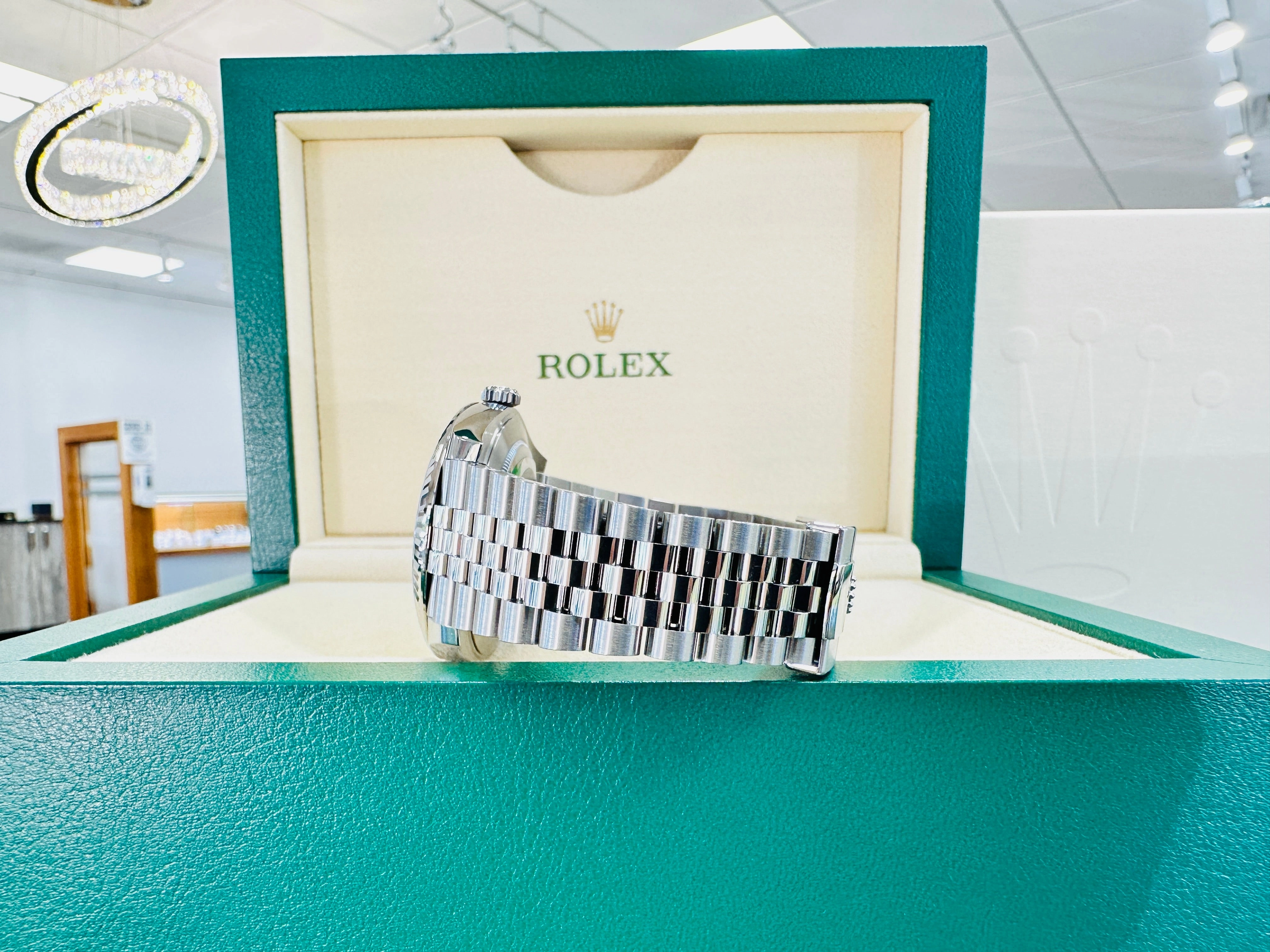 Rolex DateJust 41 126334 Blue Roman Dial Jubilee Steel 18k White Gold Unworn Box and Papers
