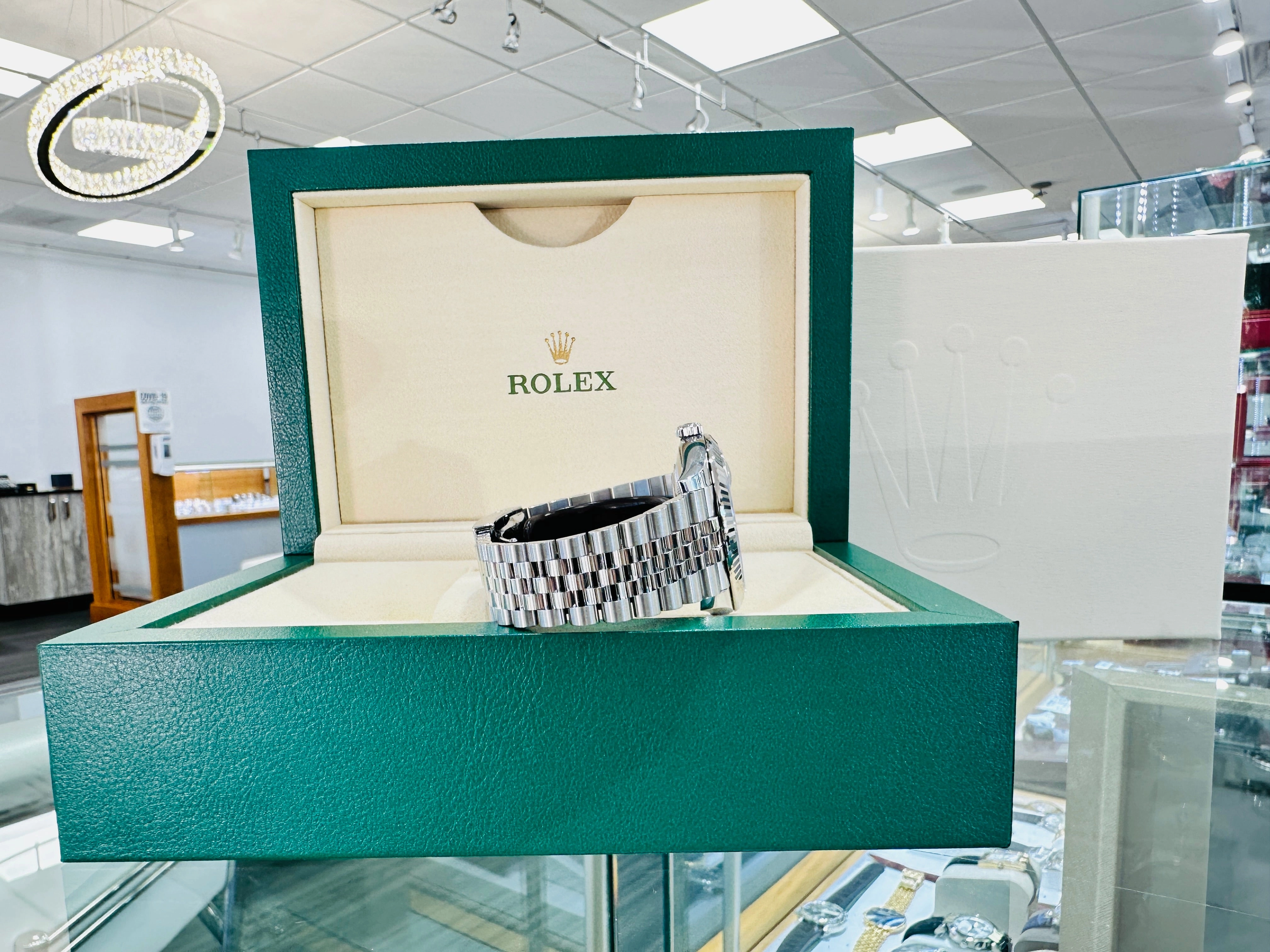 Rolex DateJust 41 126334 Blue Roman Dial Jubilee Steel 18k White Gold Unworn Box and Papers