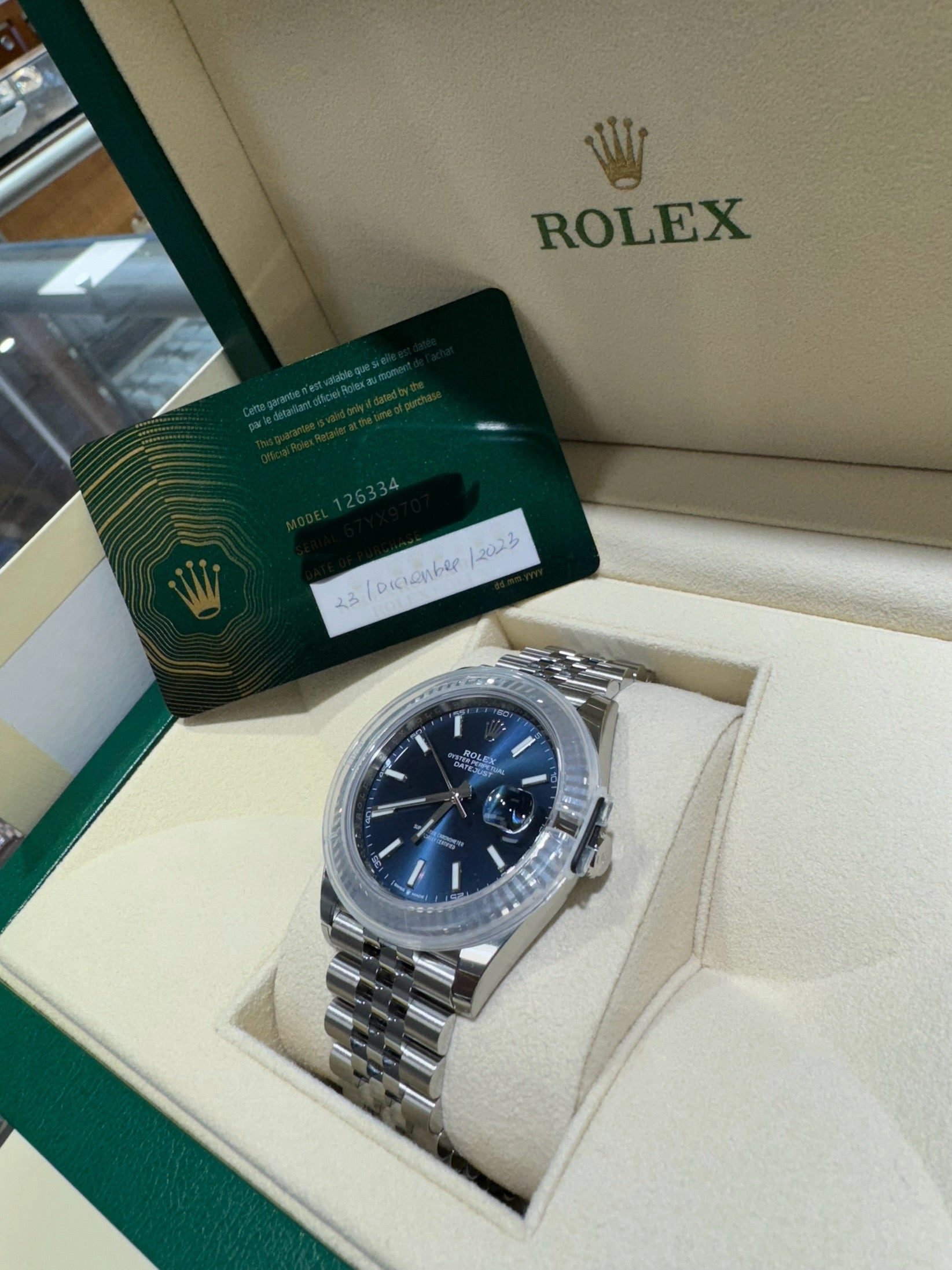 Rolex DateJust 41 126334 Blue Stick Jubilee Steel Unworn Box and Papers