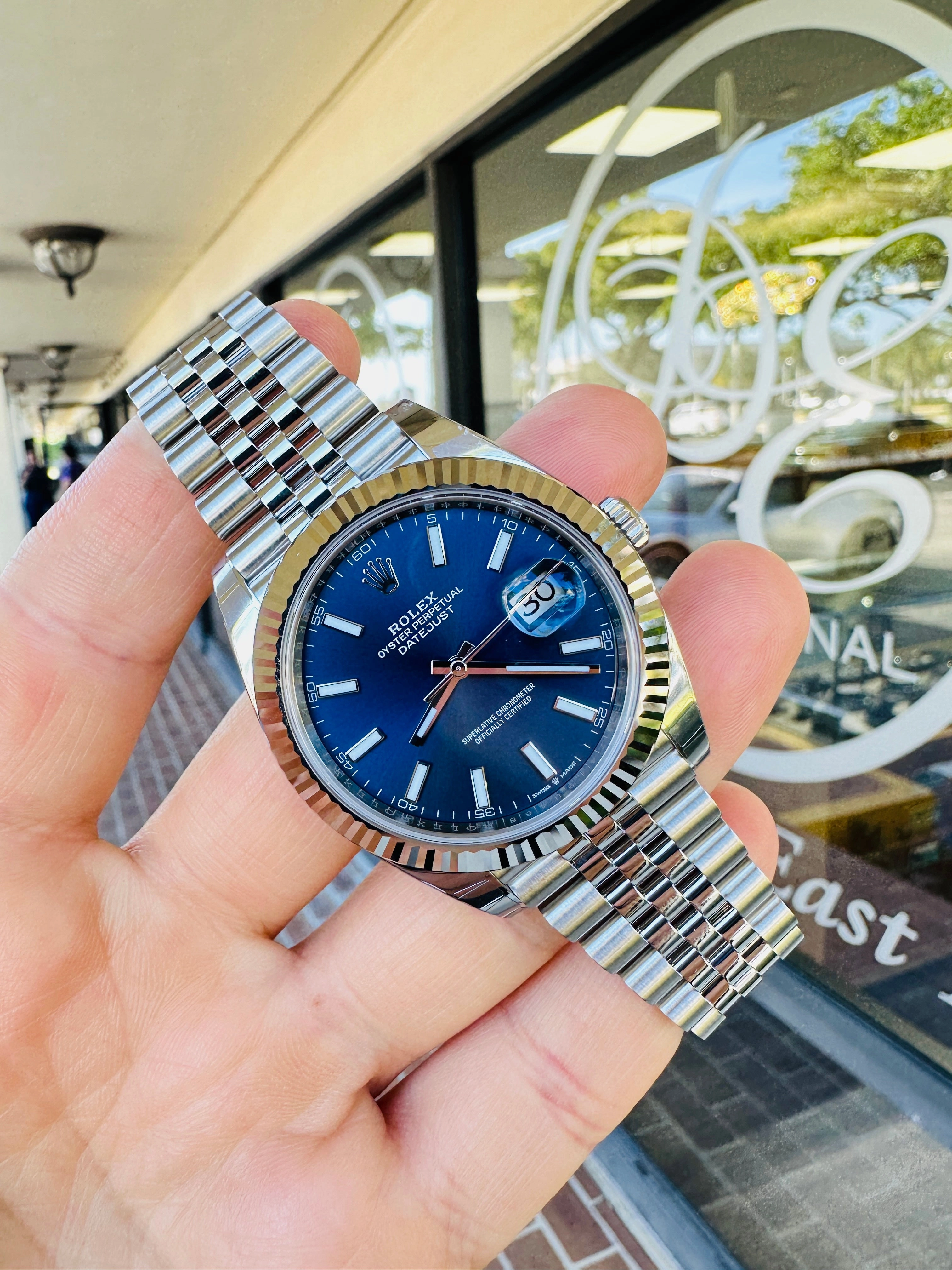 Rolex DateJust 41 126334 Blue Stick Jubilee Steel Unworn Box and Papers