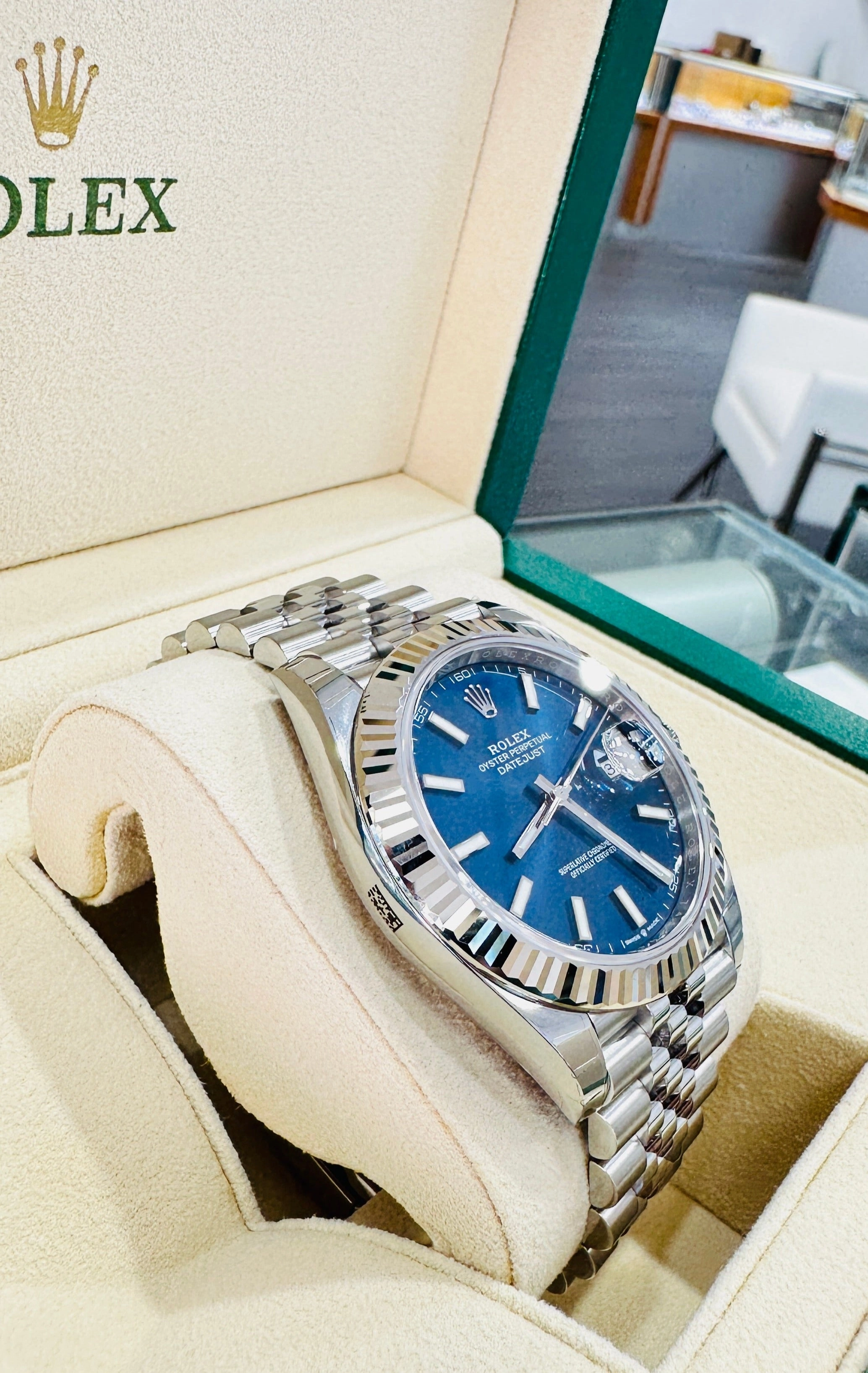 Rolex DateJust 41 126334 Blue Stick Jubilee Steel Unworn Box and Papers