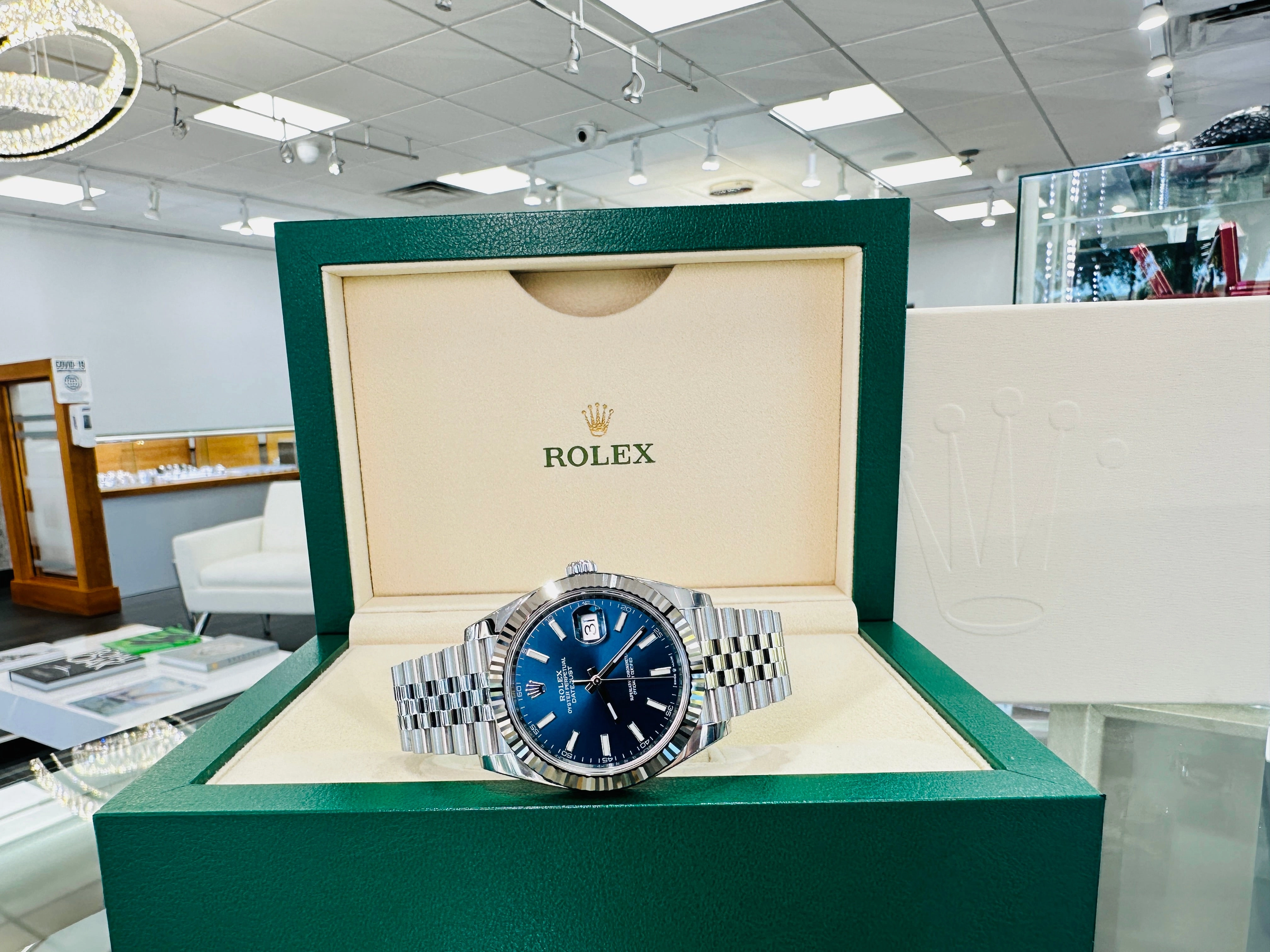 Rolex DateJust 41 126334 Blue Stick Jubilee Steel Unworn Box and Papers
