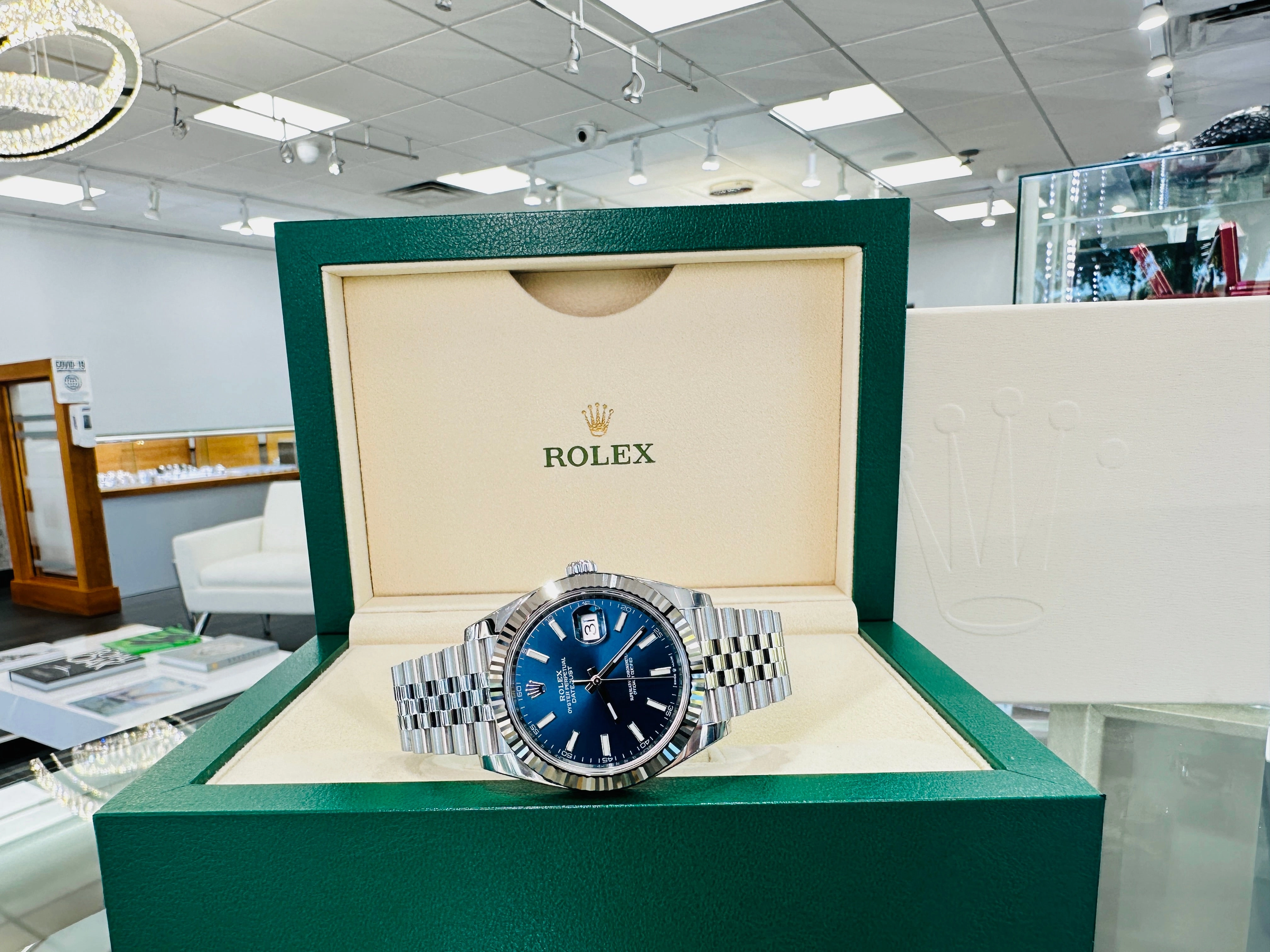 Rolex DateJust 41 126334 Blue Stick Jubilee Steel Unworn Box and Papers
