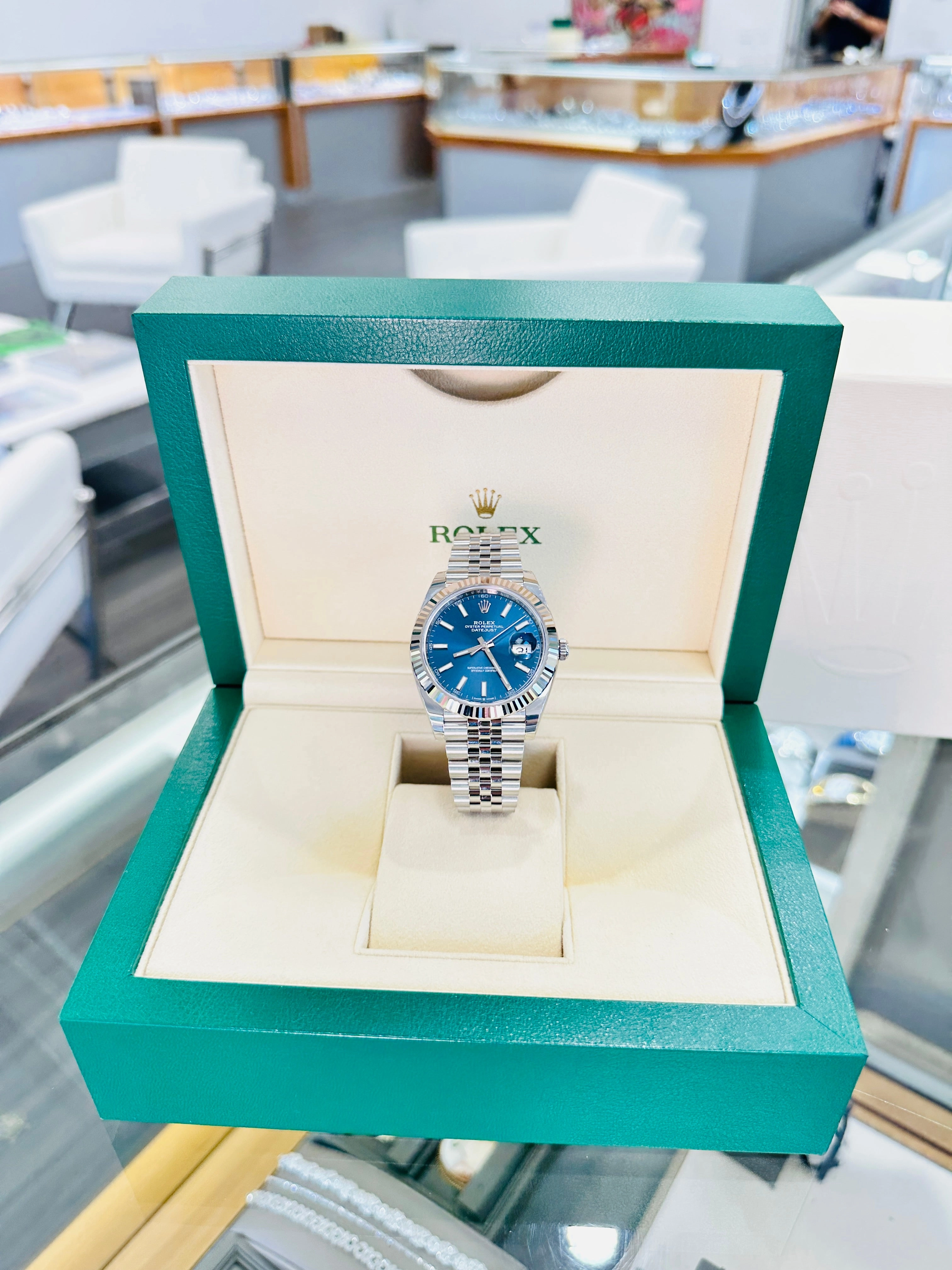 Rolex DateJust 41 126334 Blue Stick Jubilee Steel Unworn Box and Papers