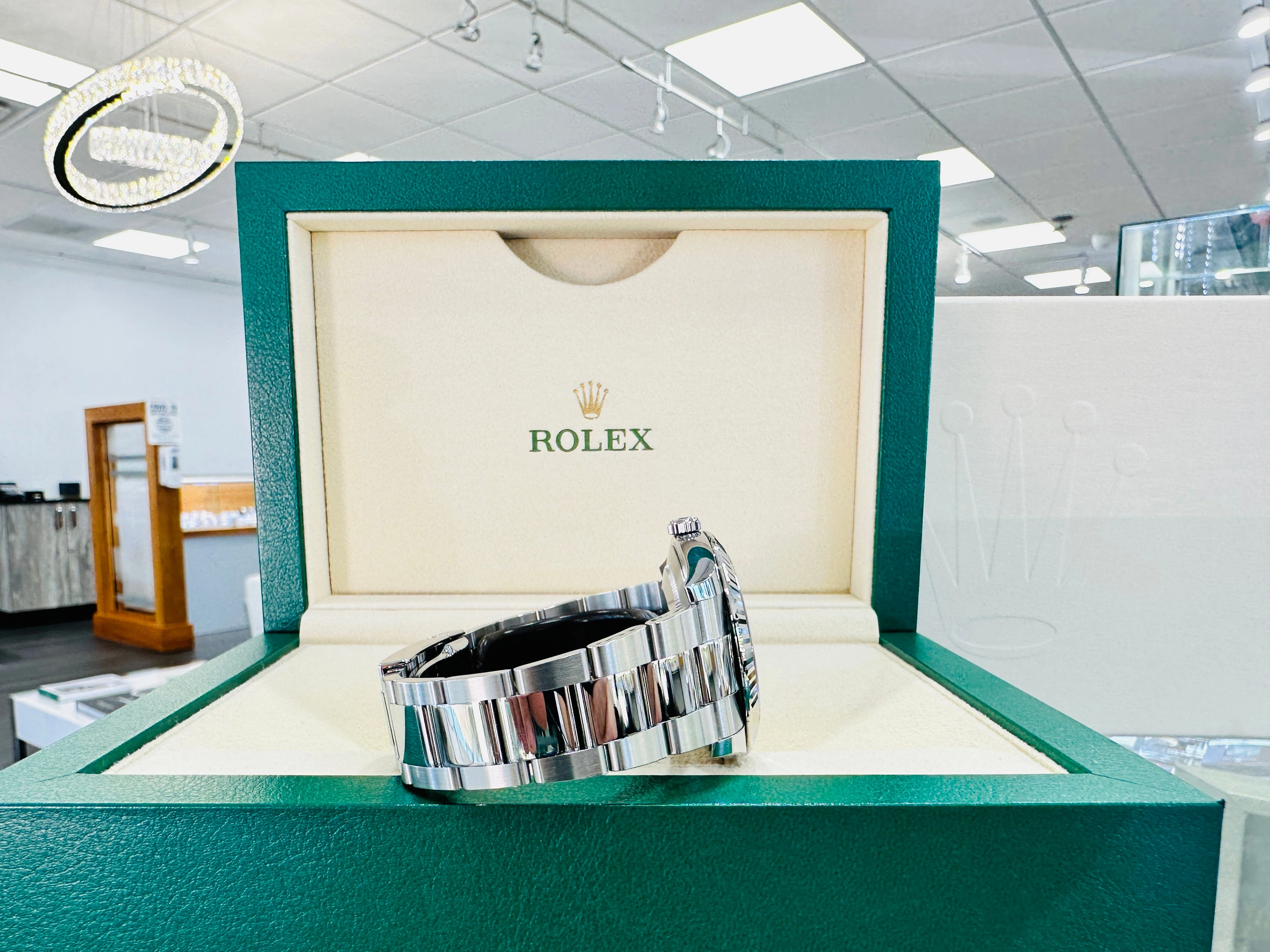 Rolex DateJust 41 126334 Blue Stick Oyster Steel 18k White Gold Bezel  Box Papers UNWORN