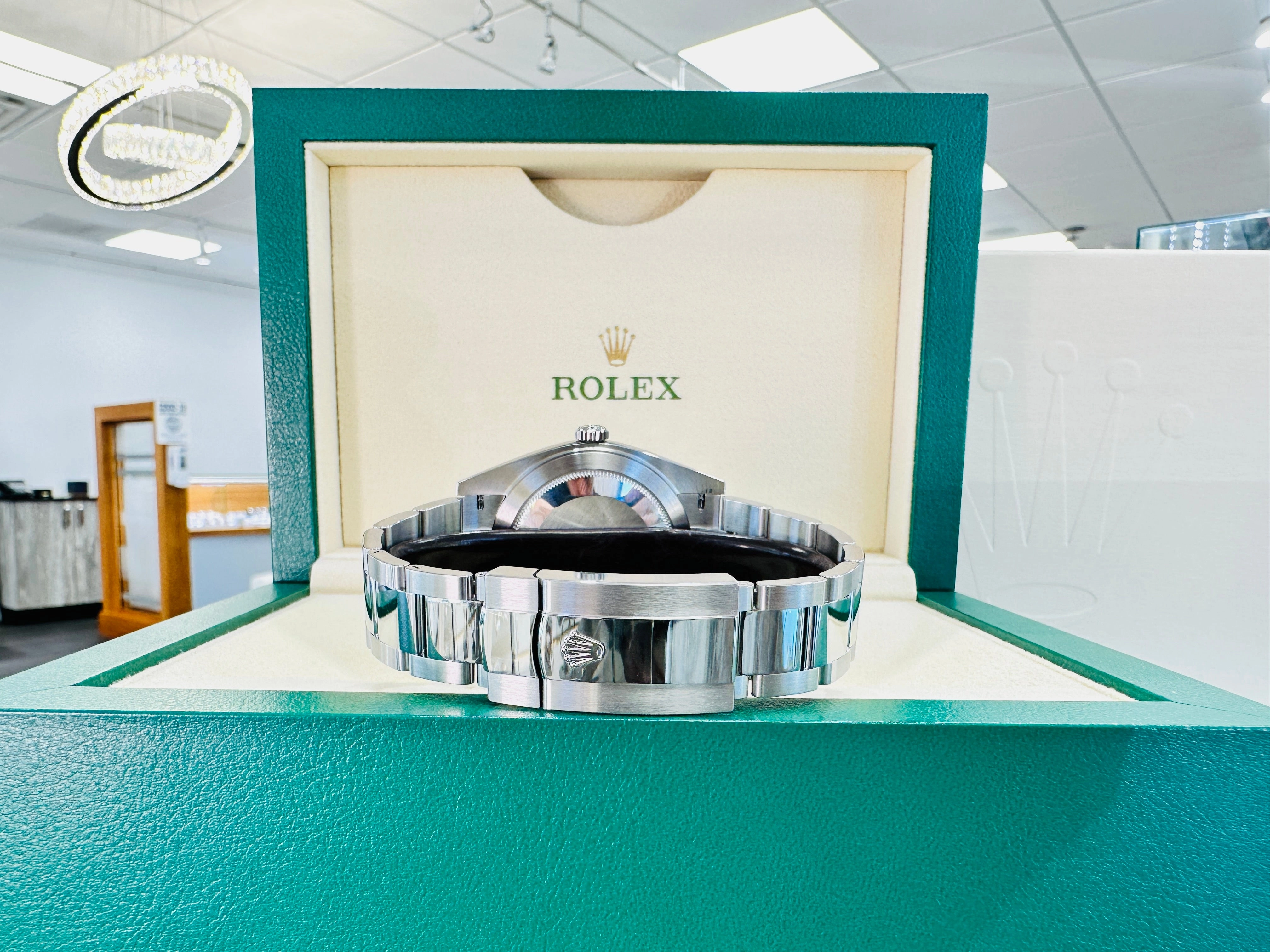 Rolex DateJust 41 126334 Blue Stick Oyster Steel 18k White Gold Bezel  Box Papers UNWORN