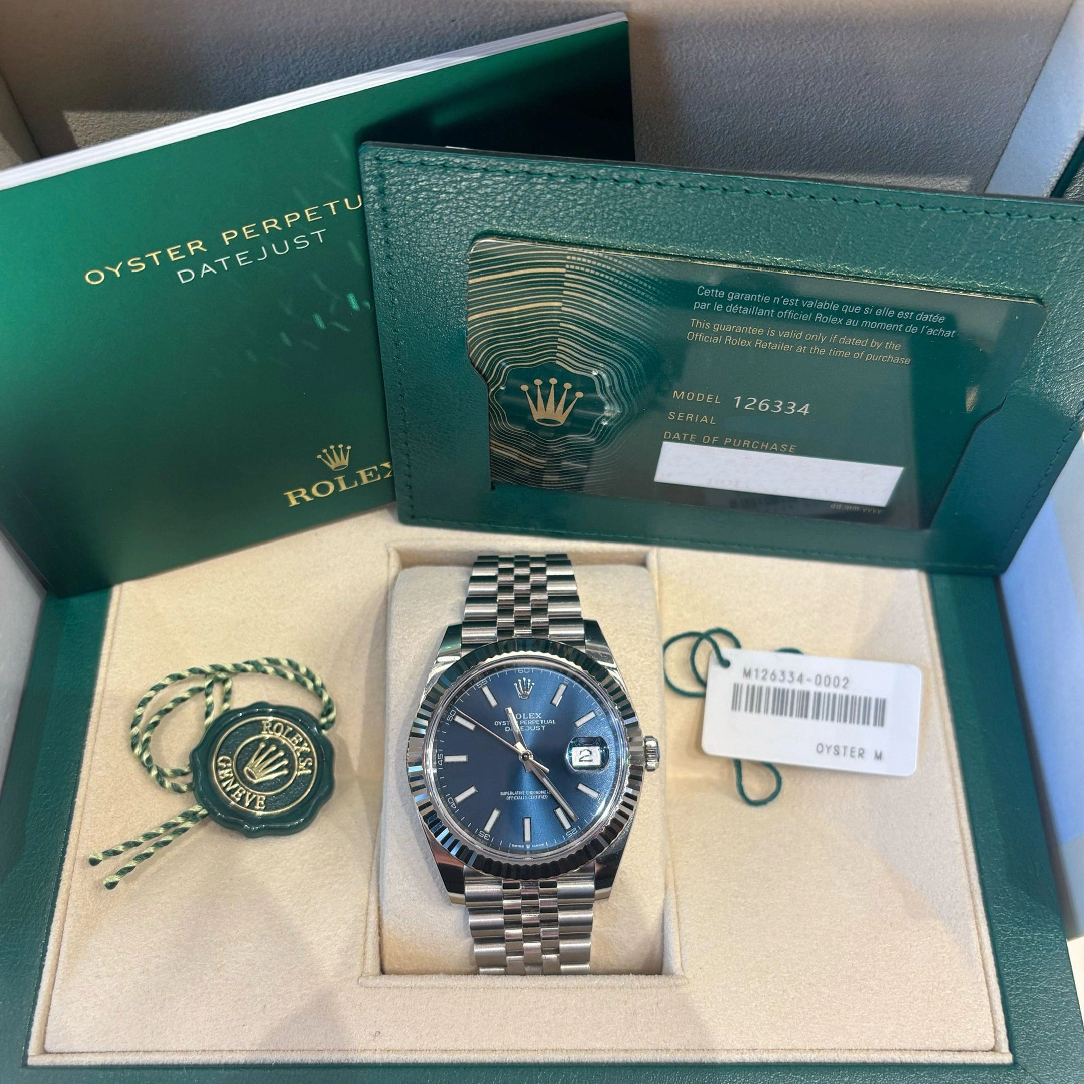 Rolex Datejust 41 126334 Stainless Steel Blue Dial Jubilee (2022)