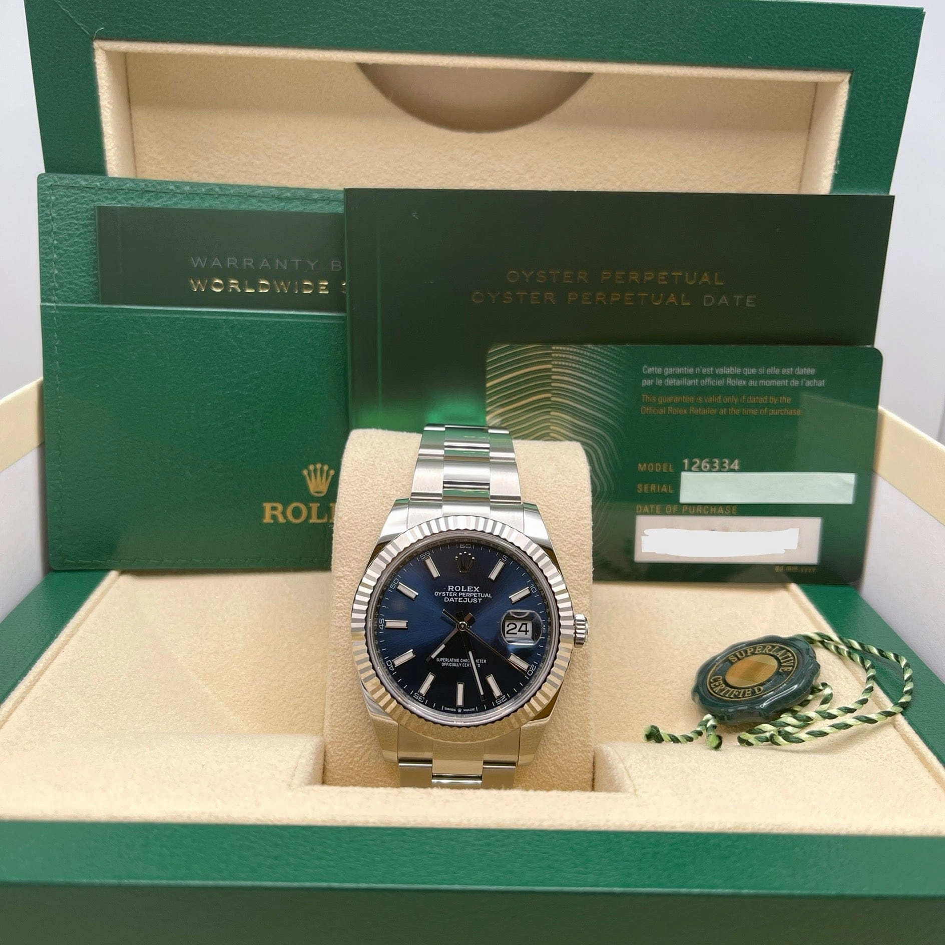 Rolex Datejust 41 126334 Stainless Steel Blue Dial Oyster (2021)