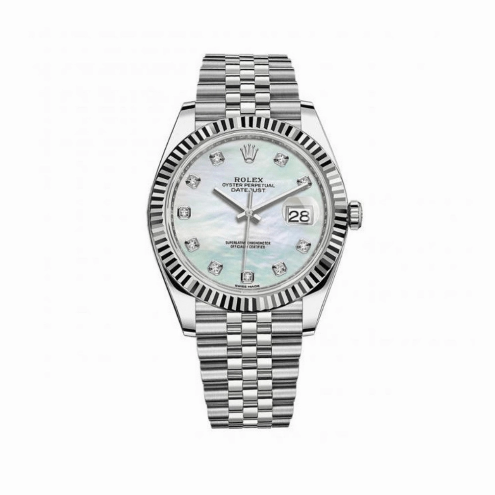 Rolex Datejust 41 126334 Stainless Steel Diamond Mother Of Pearl Dial Jubilee