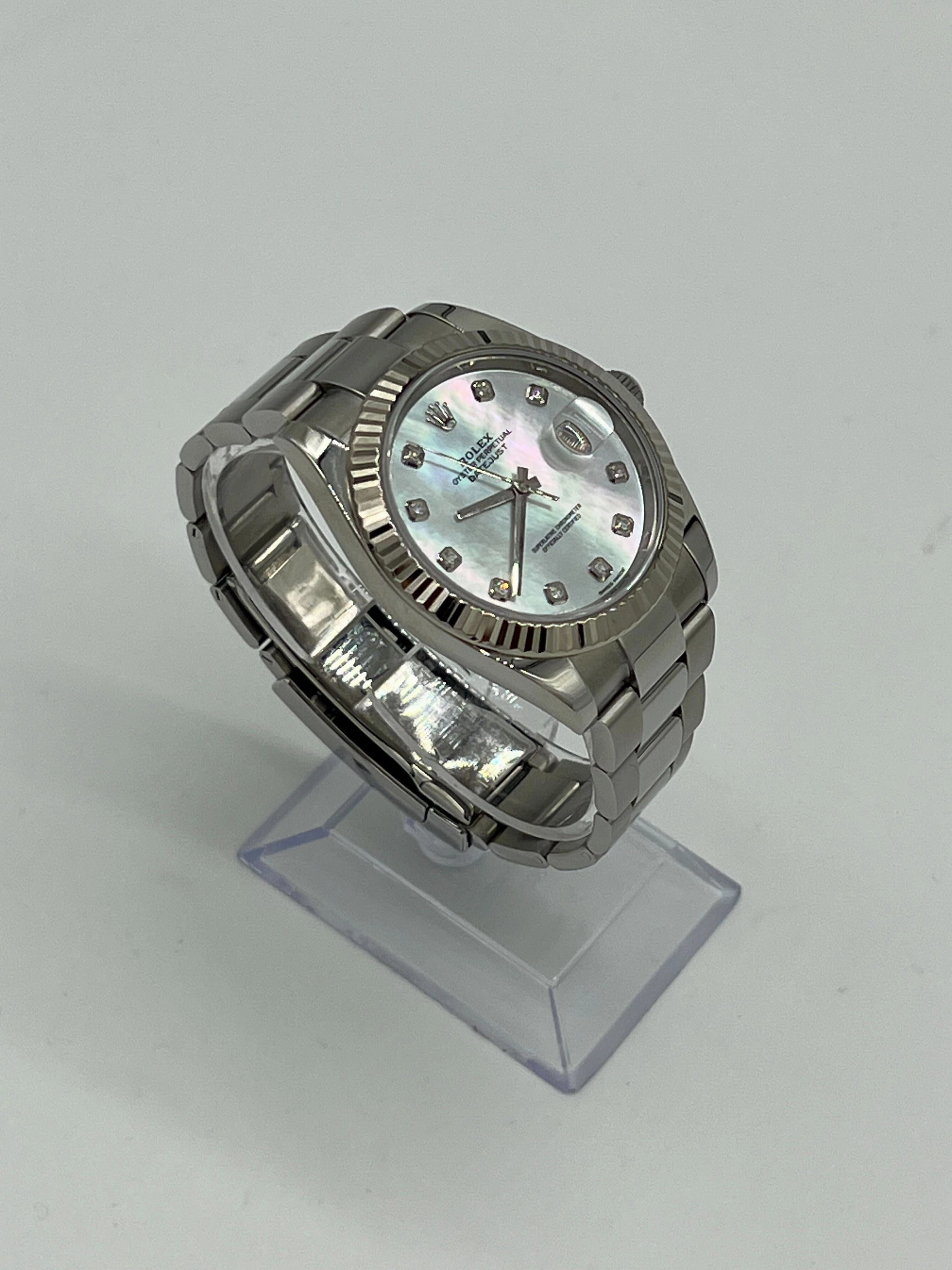 Rolex Datejust 41 126334 Stainless Steel Diamond Mother Of Pearl Dial