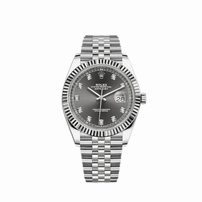 Rolex Datejust 41 126334 Stainless Steel Slate Diamond Dial Jubilee
