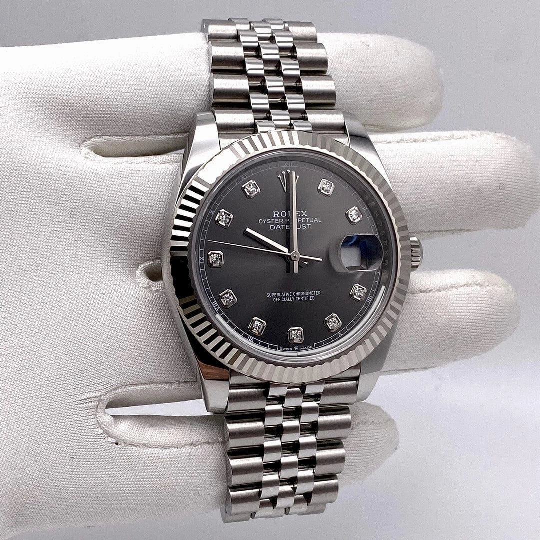 Rolex Datejust 41 126334 Stainless Steel Slate Diamond Dial Jubilee